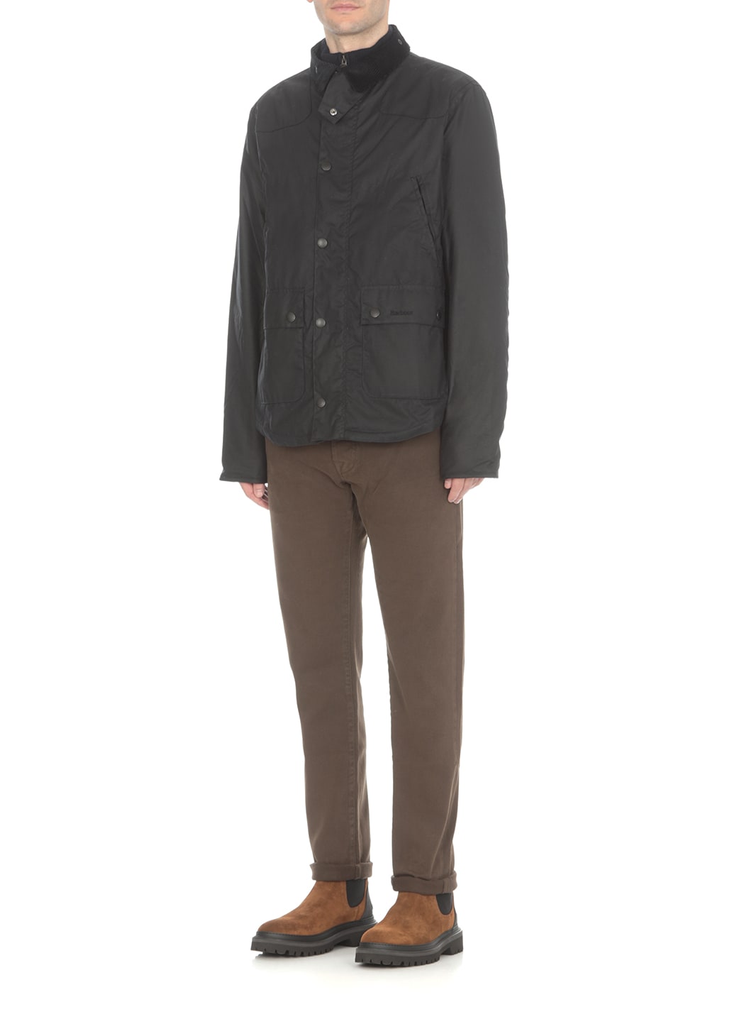 Barbour Reelin Wax Quilted Jacket In Blue