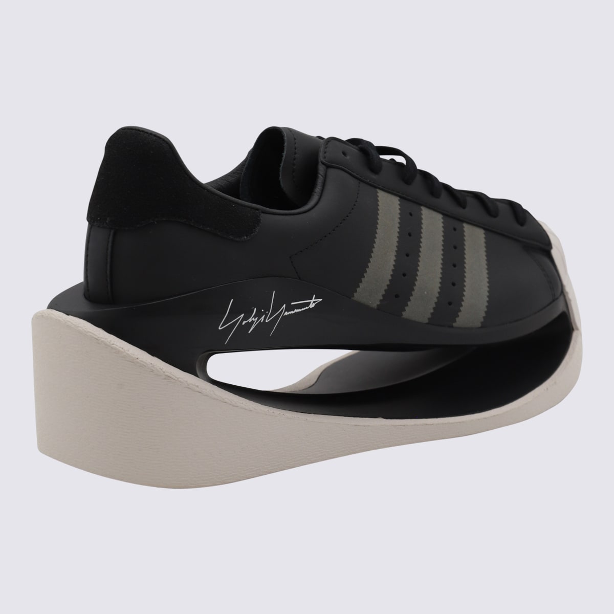 Shop Y-3 Black And Grey Gendo Superstar Sneakers