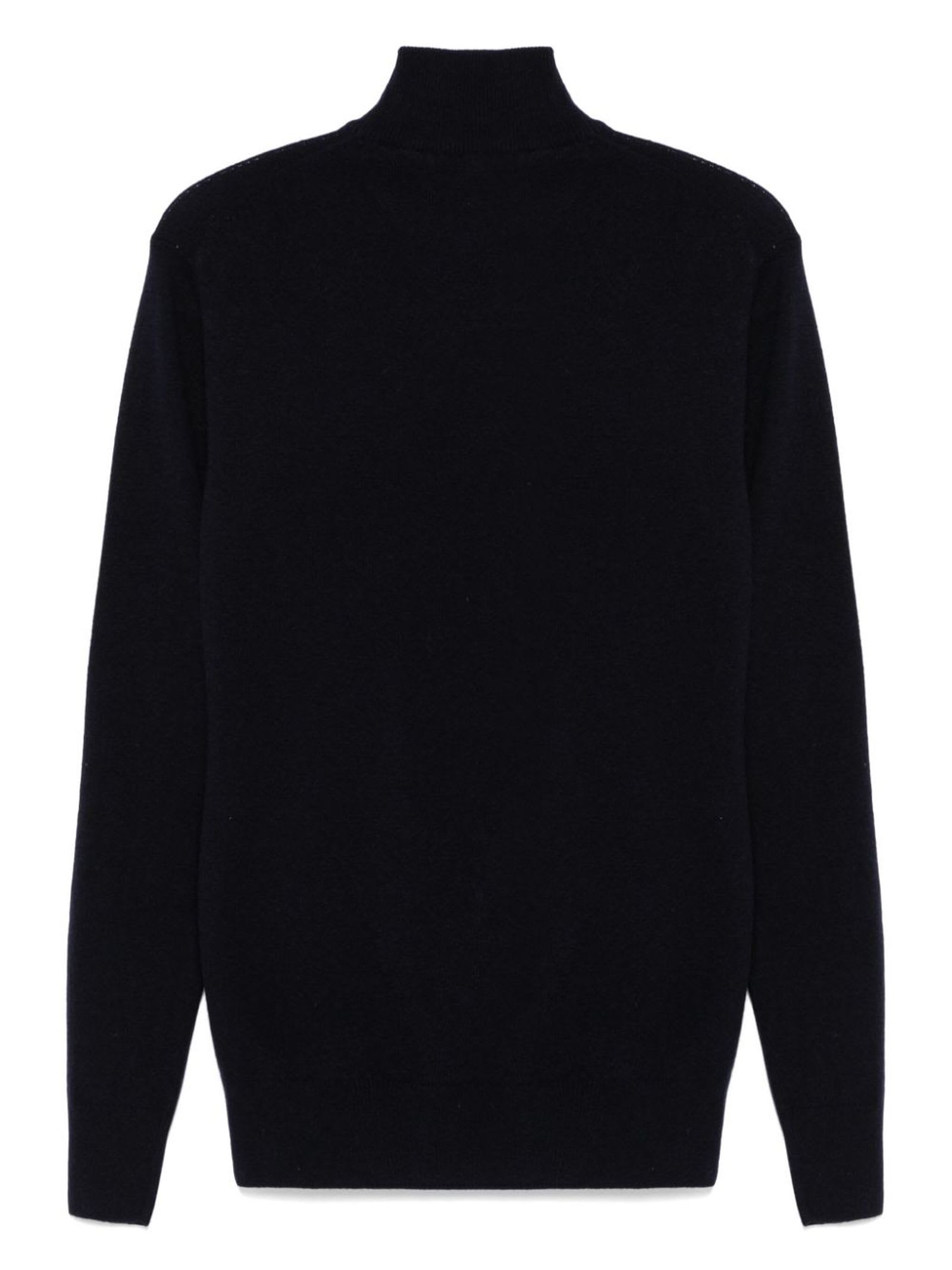 CRUCIANI BLUE WOOL-CASHMERE BLEND SWEATER 