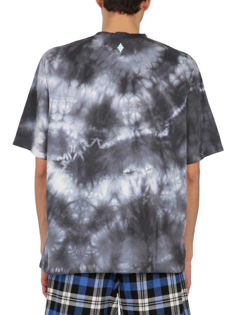 Shop Marcelo Burlon County Of Milan Monogram Tie-dye T-shirt In Multiple Colors