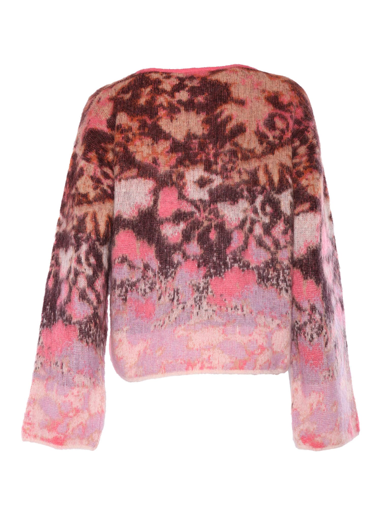 Shop Forte Forte Bloom Mist Alpaca And Mohair Jacquard Sweater In Pink