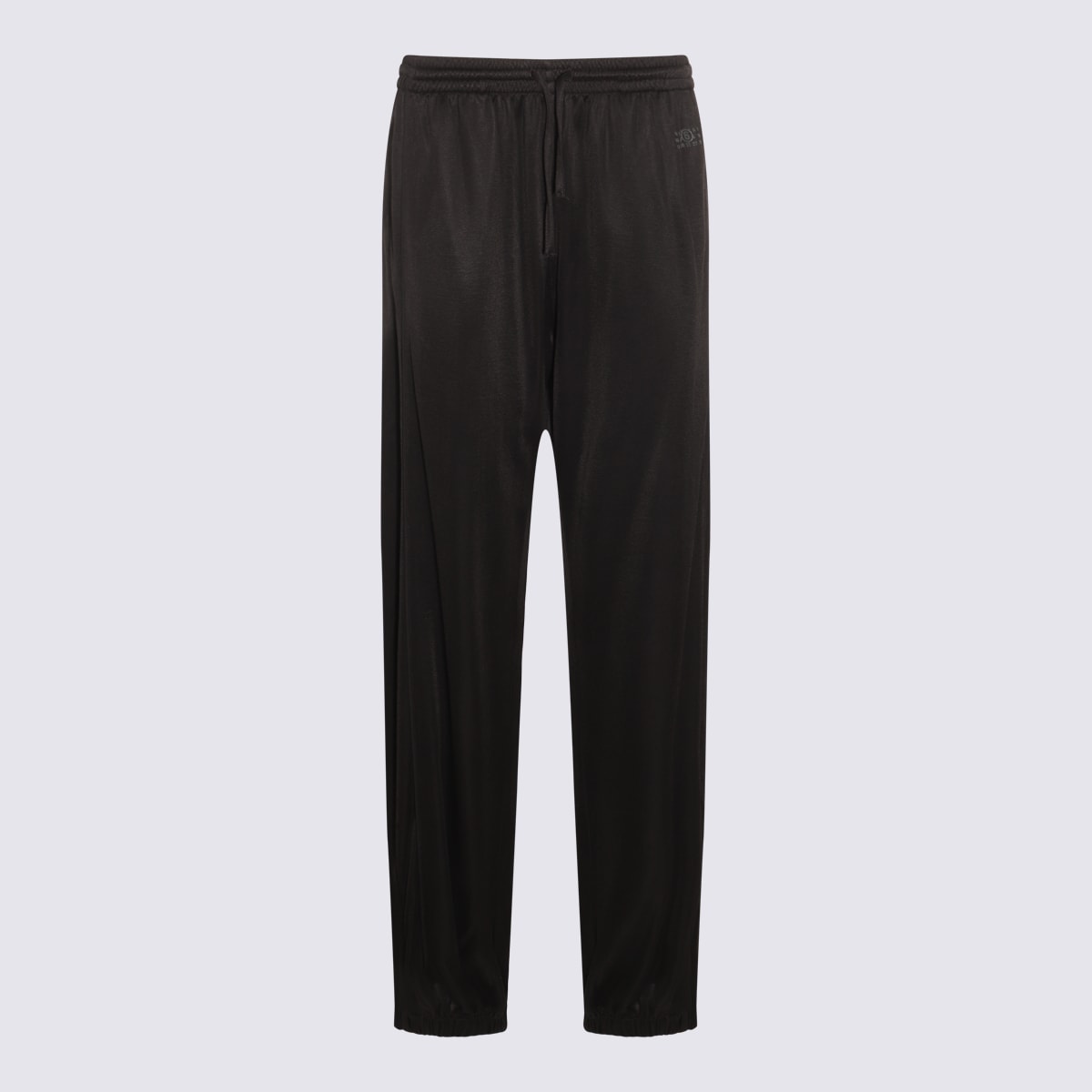 Shop Mm6 Maison Margiela Black Viscose And Cotton Blend Tailored Pants