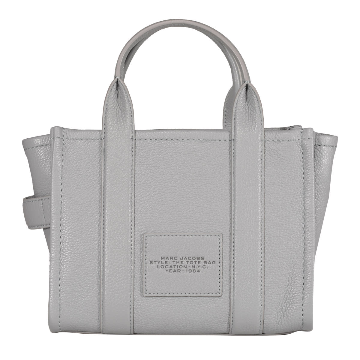 Marc Jacobs The Leather Medium Tote Bag In Grey