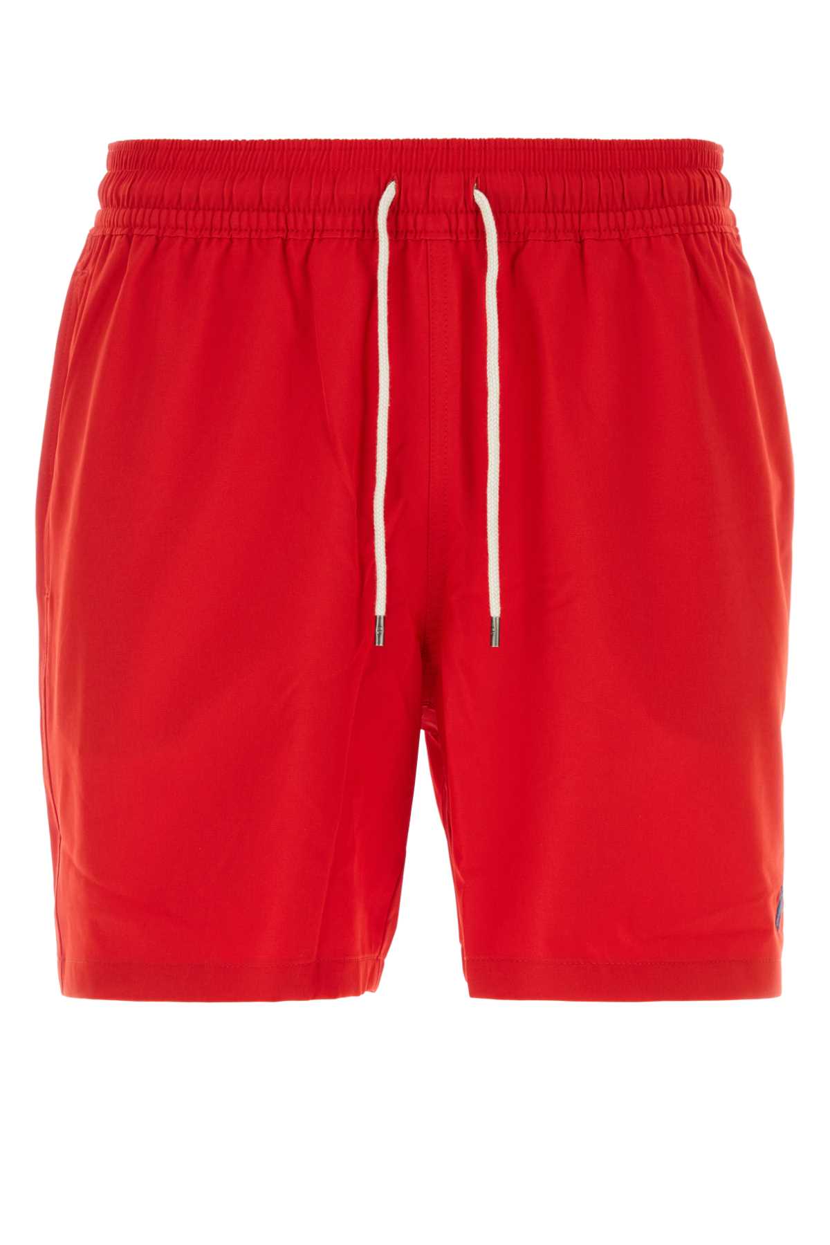 Shop Polo Ralph Lauren Red Stretch Polyester Swimming Shorts