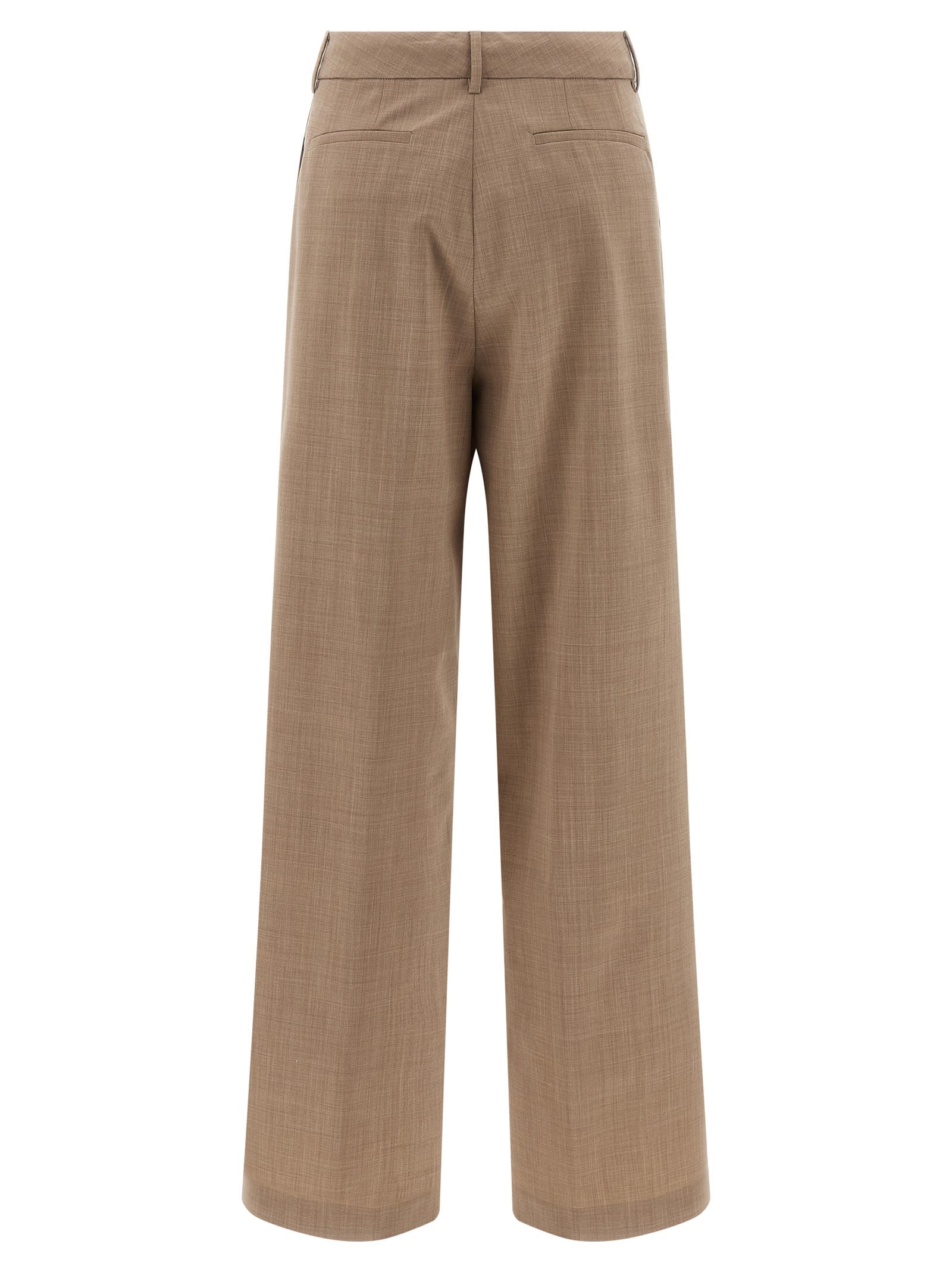 Fabiana Filippi Beige Mlange Wool Pants In Multi