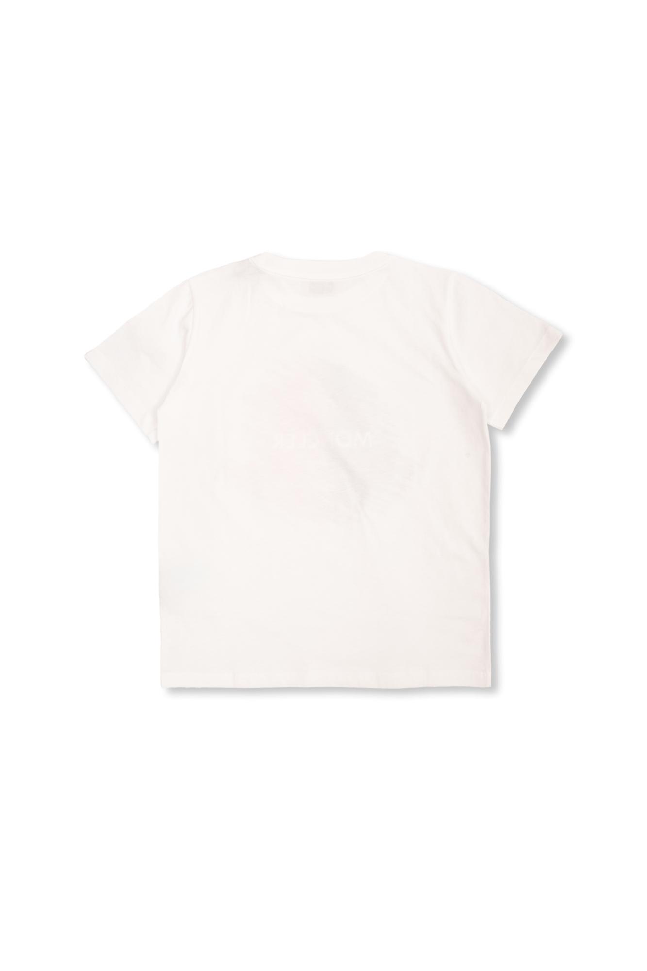 Shop Moncler Enfant Logo-printed T-shirt In Bianco