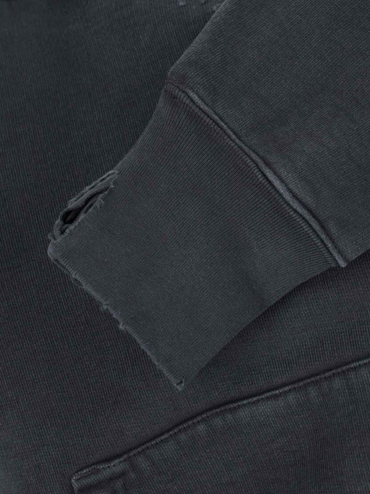 Our Legacy Relic Cropped Distressed Cotton-jersey Hoodie In Black