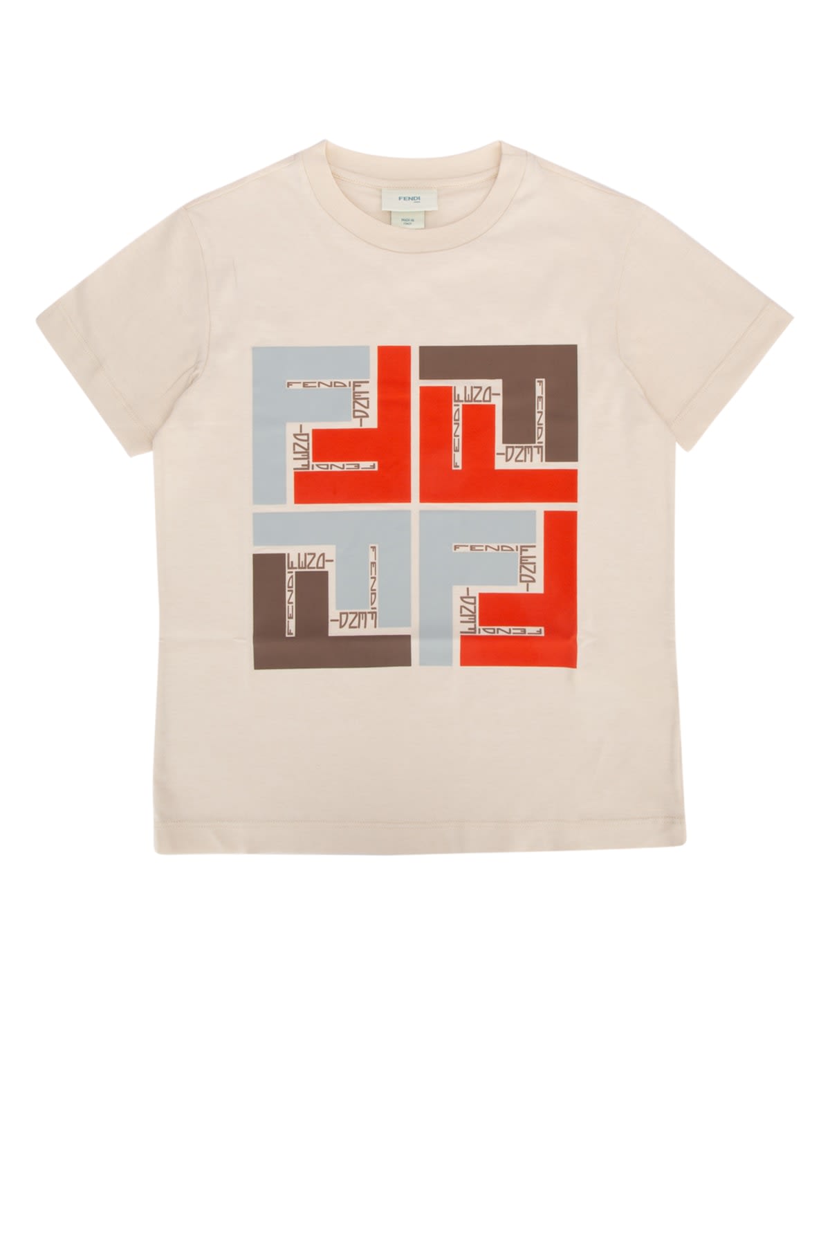 Shop Fendi T-shirt In Shellorangemultic
