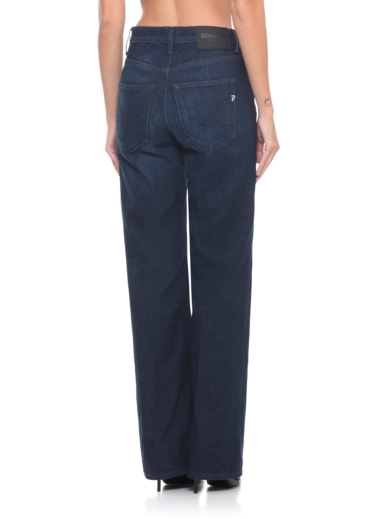 Dondup Straight Cut Five Pocket Denim Trousers In Blue