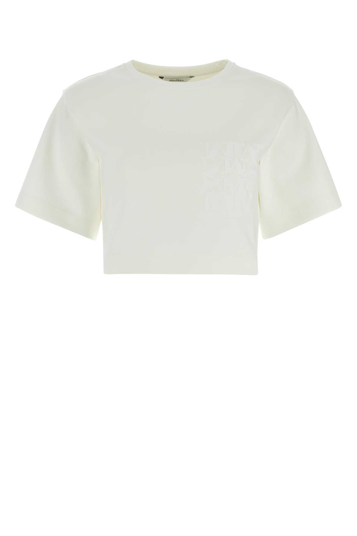 Max Mara White Cotton Messico T-shirt In Bianco