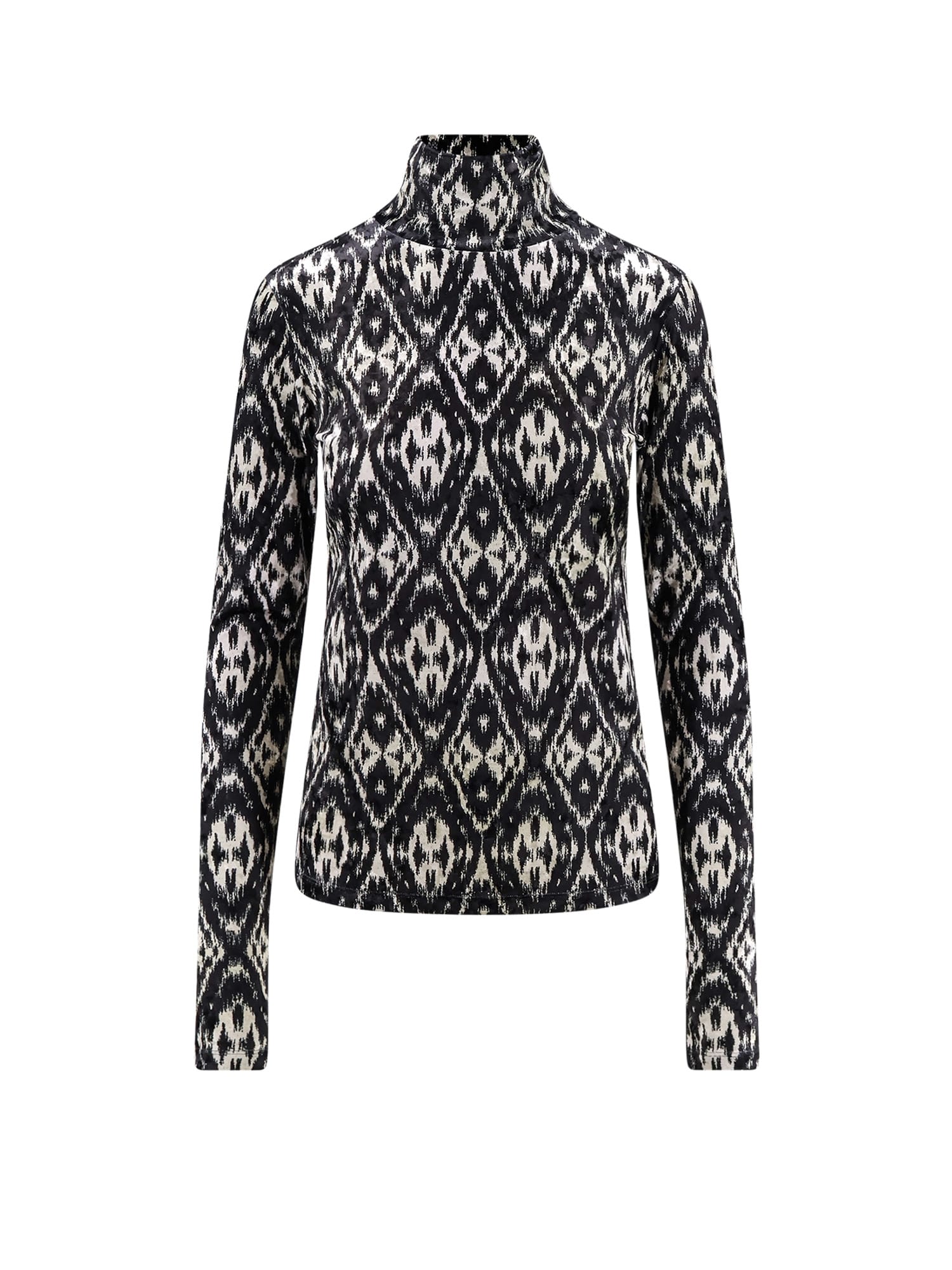 Pierre-louis Mascia Jacquard Velvet Turtleneck Sweater In Animal Print