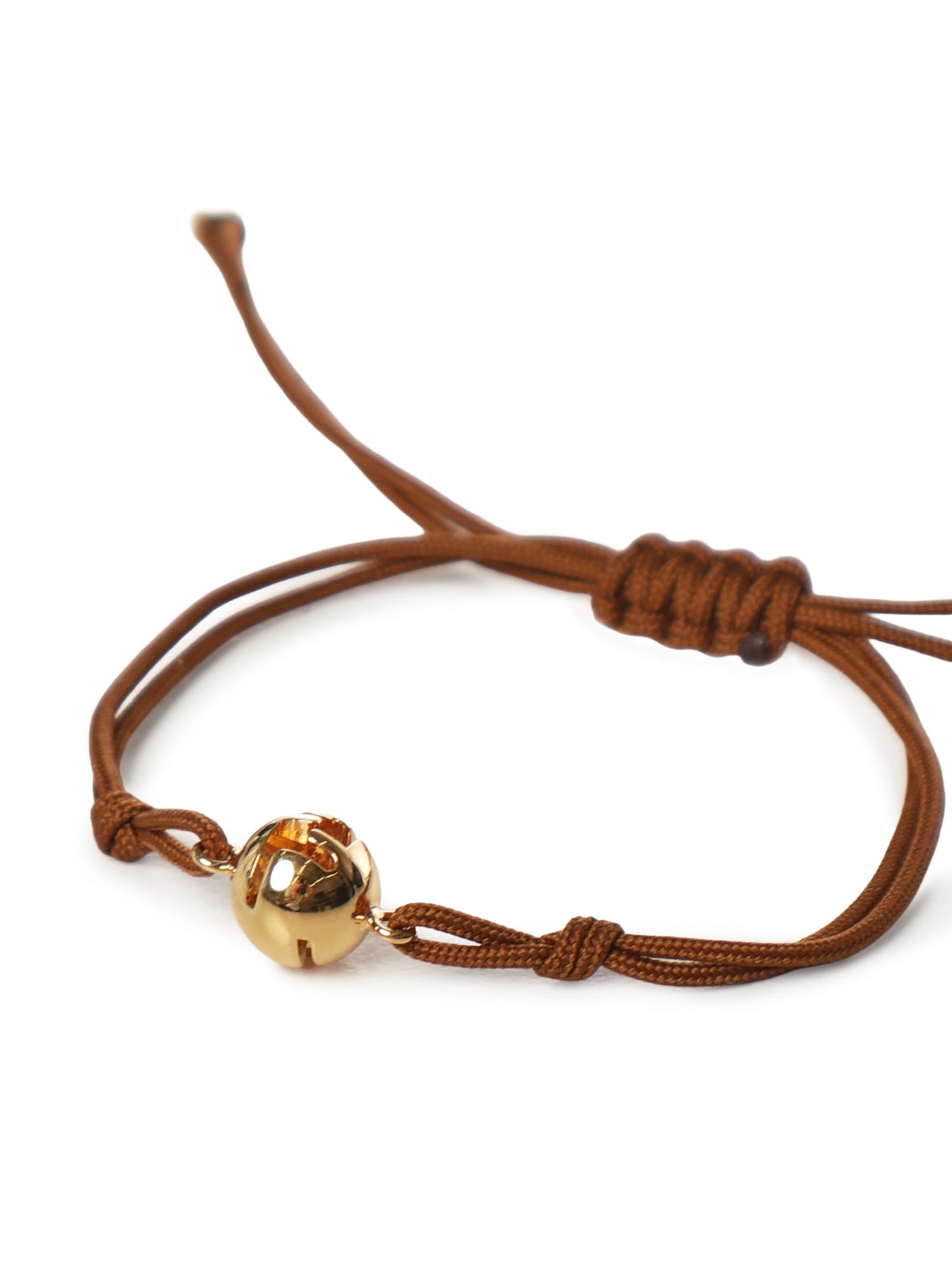 Fendi Sphera String Bracelet In Brown