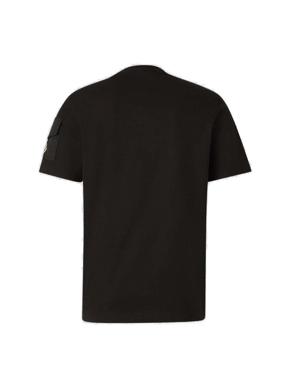 Shop Moncler Logo Printed Crewneck T-shirt In Black