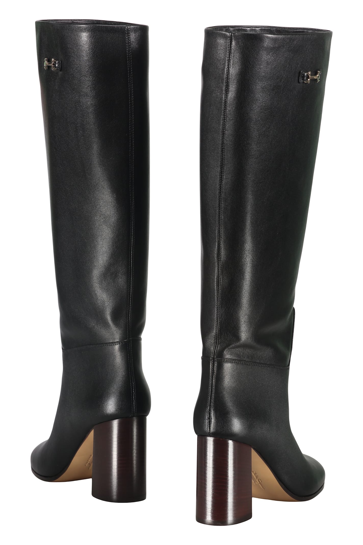 Ferragamo Woman Boot Black Size 8 Leather In Black