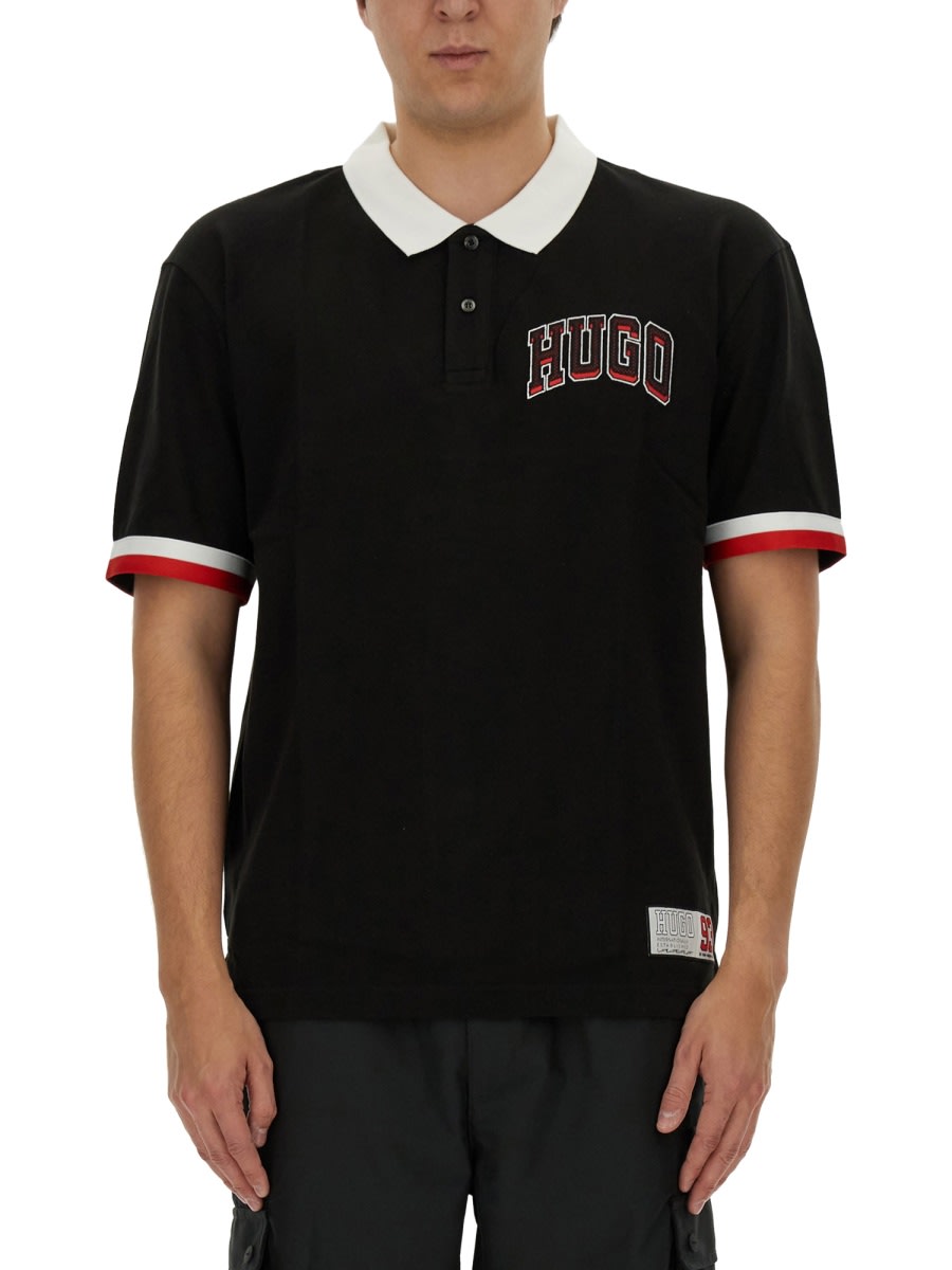 Shop Hugo Boss Cotton Pique Dillet Polo Shirt In Black