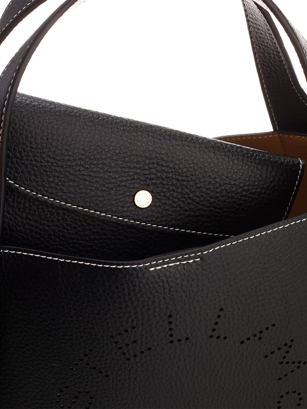 Shop Stella Mccartney Black Stella Logo Handbag