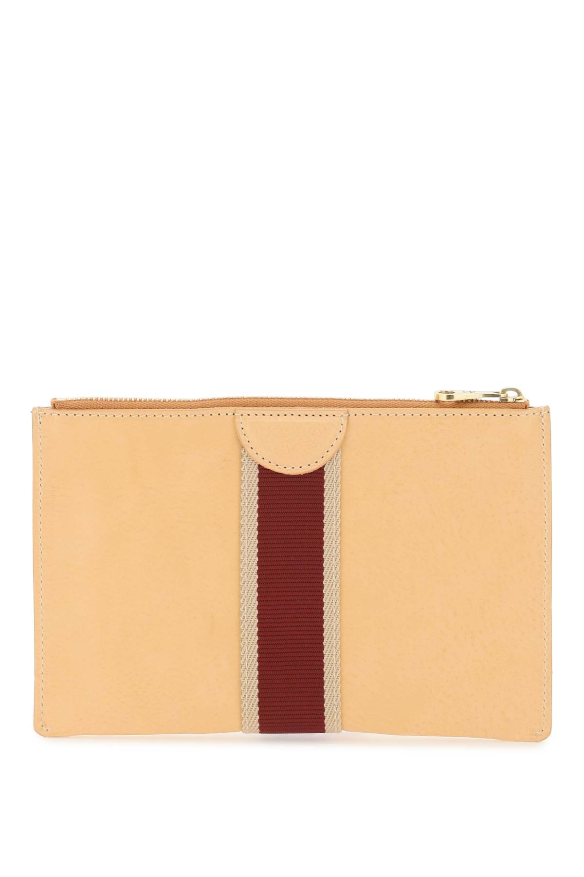 Shop Il Bisonte Leather Pouch With Ribbon In Naturale (beige)