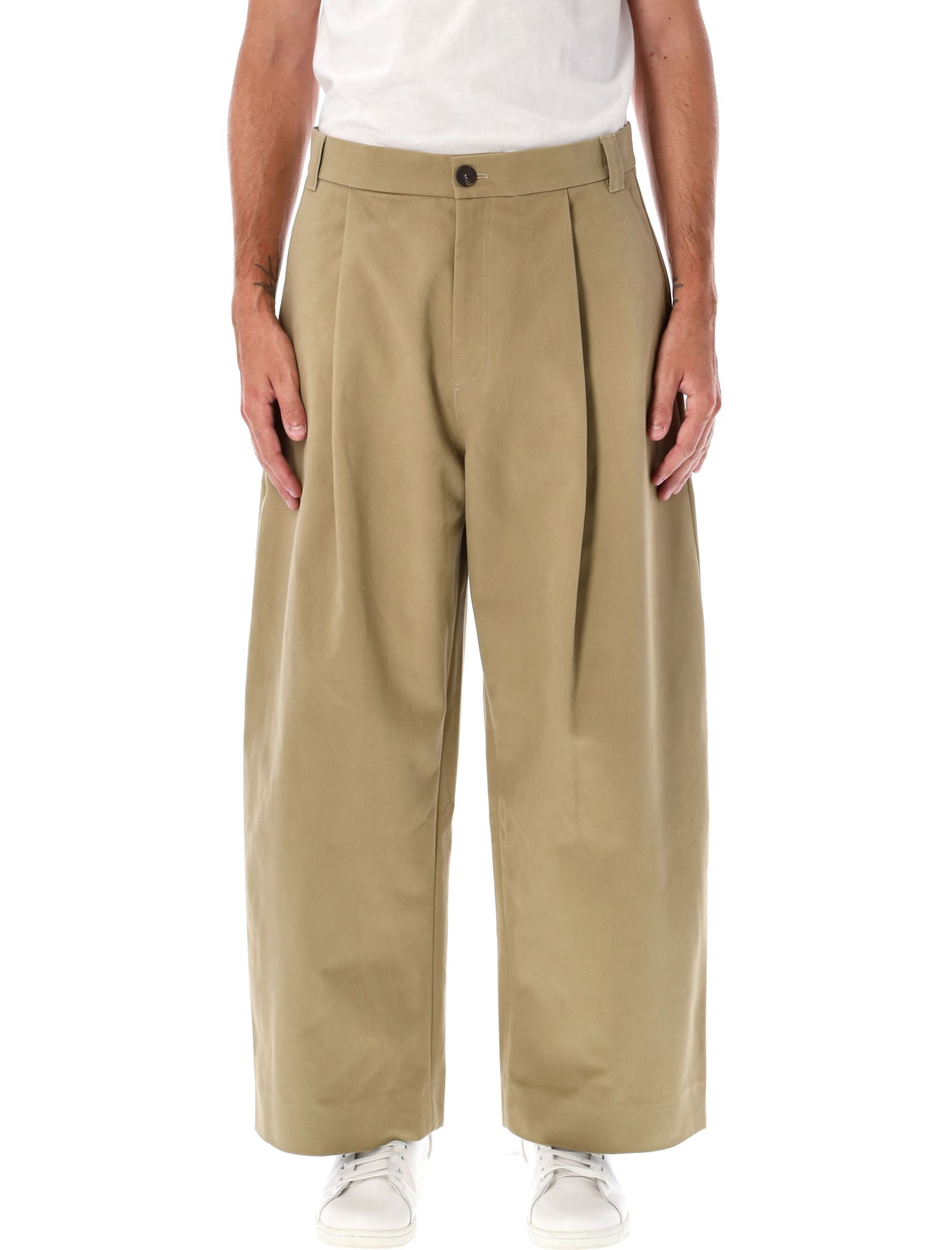 Shop Studio Nicholson Sorte Chino Pants In Tan