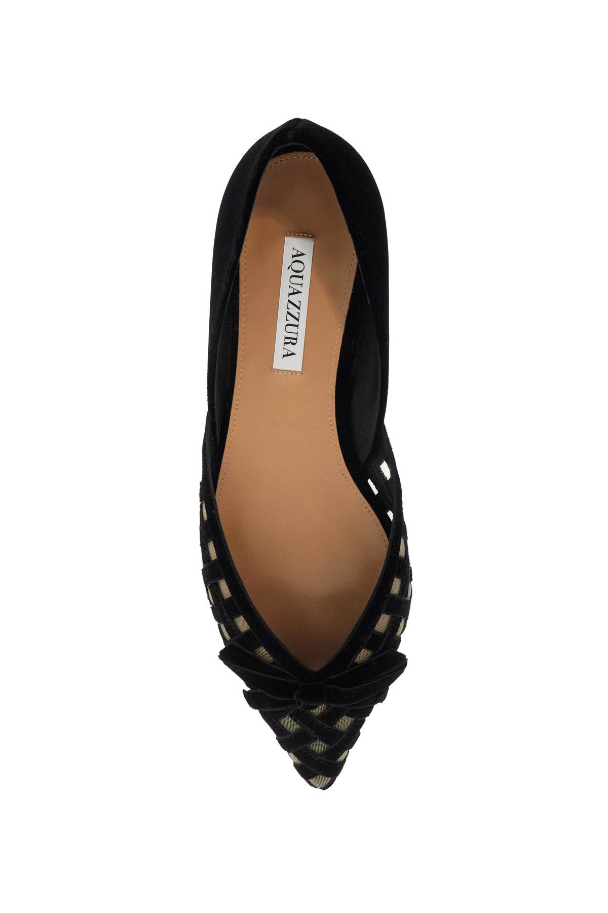 Shop Aquazzura Romantic Ballet Flats Made Of In Black (black)