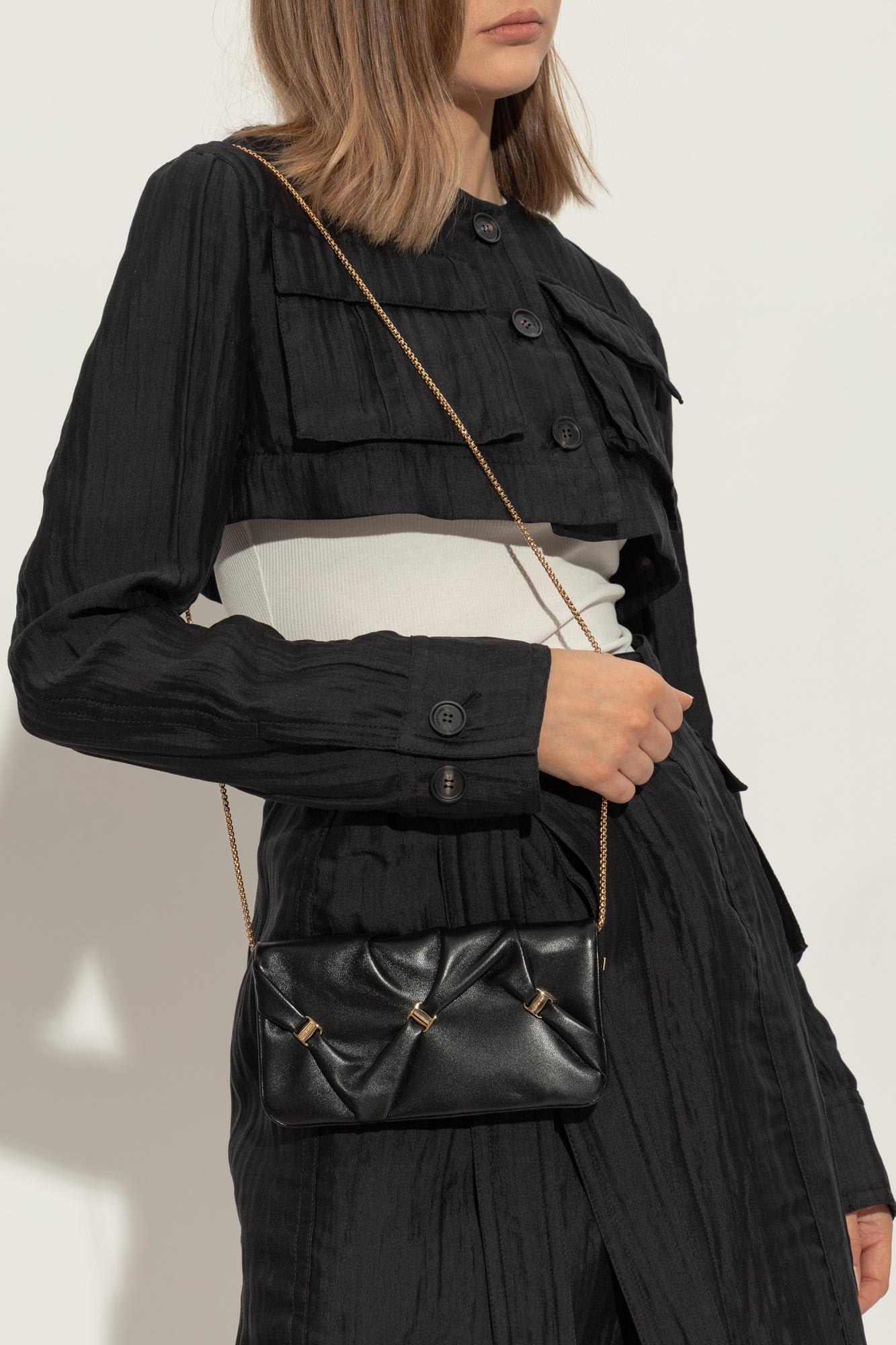 Ferragamo Twisted-detail Wallet-on-chain In Black