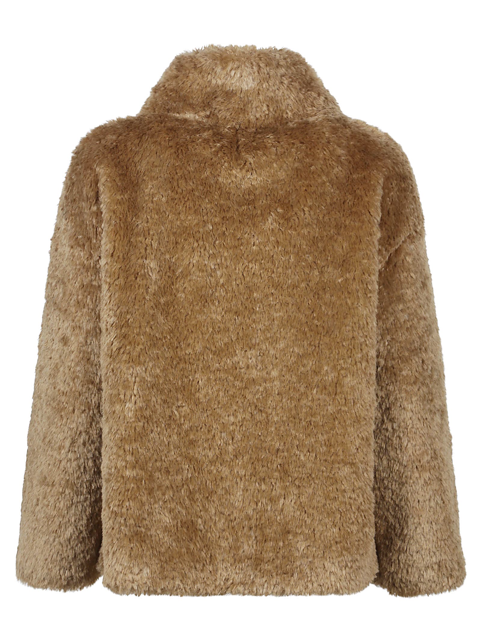 Herno Soft Faux Fur Coat In Brown