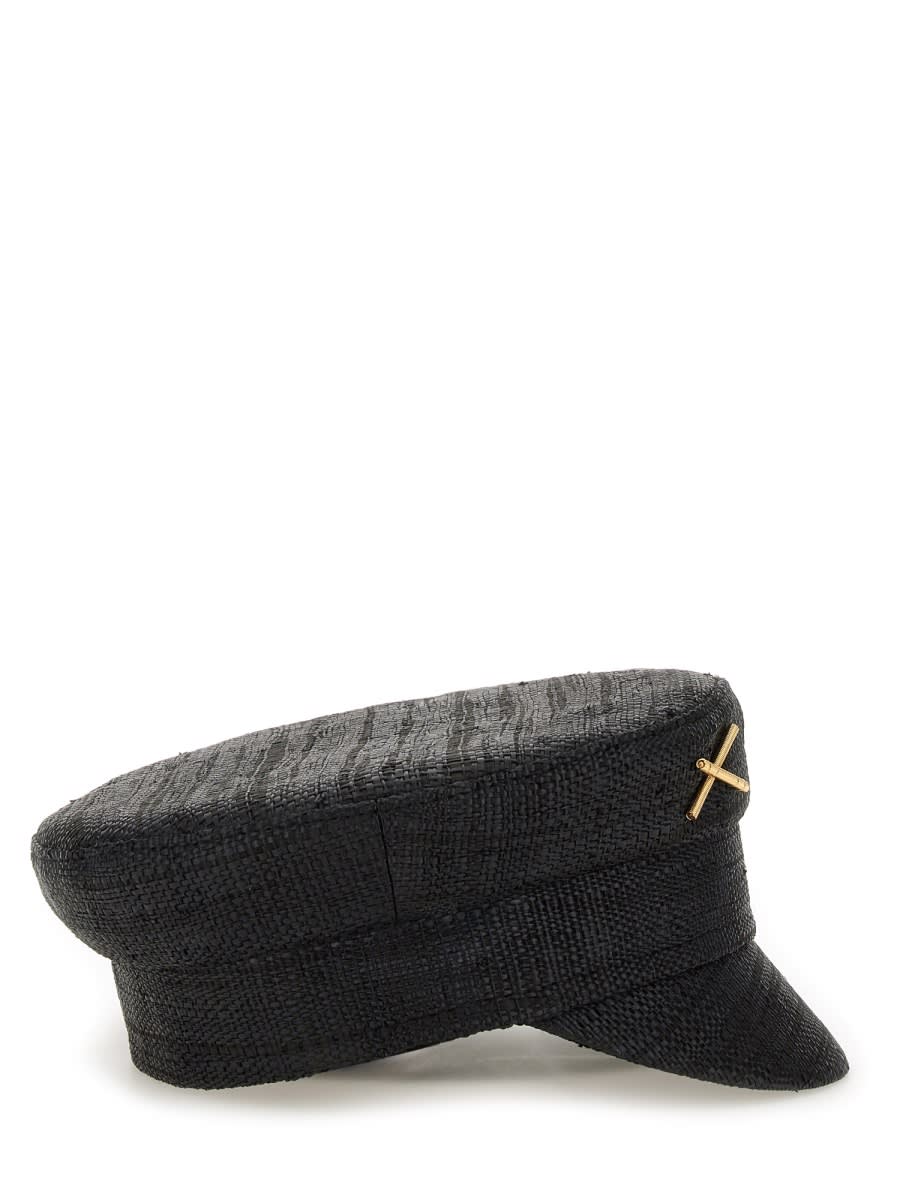 Ruslan Baginskiy Piercing Inspired Baker Boy Cap In Black