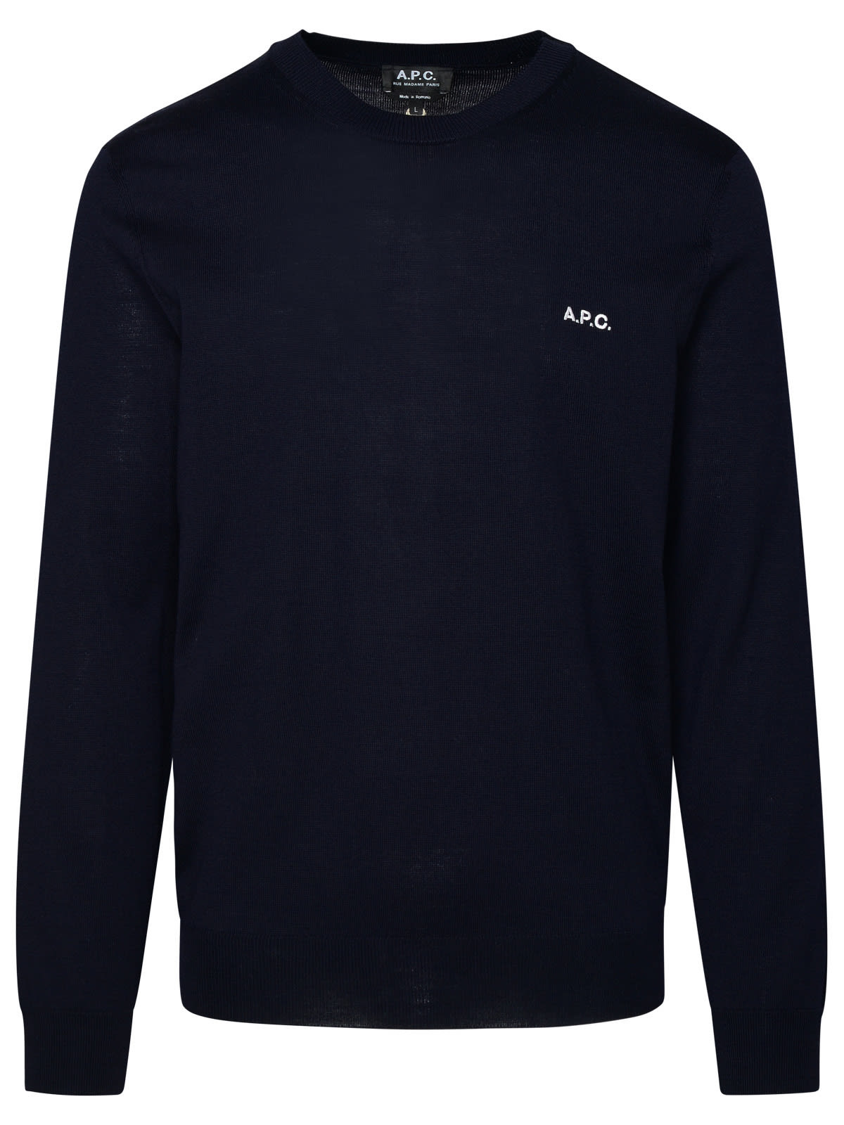 Shop Apc Blue Wool Blend Axel Sweater In Navy