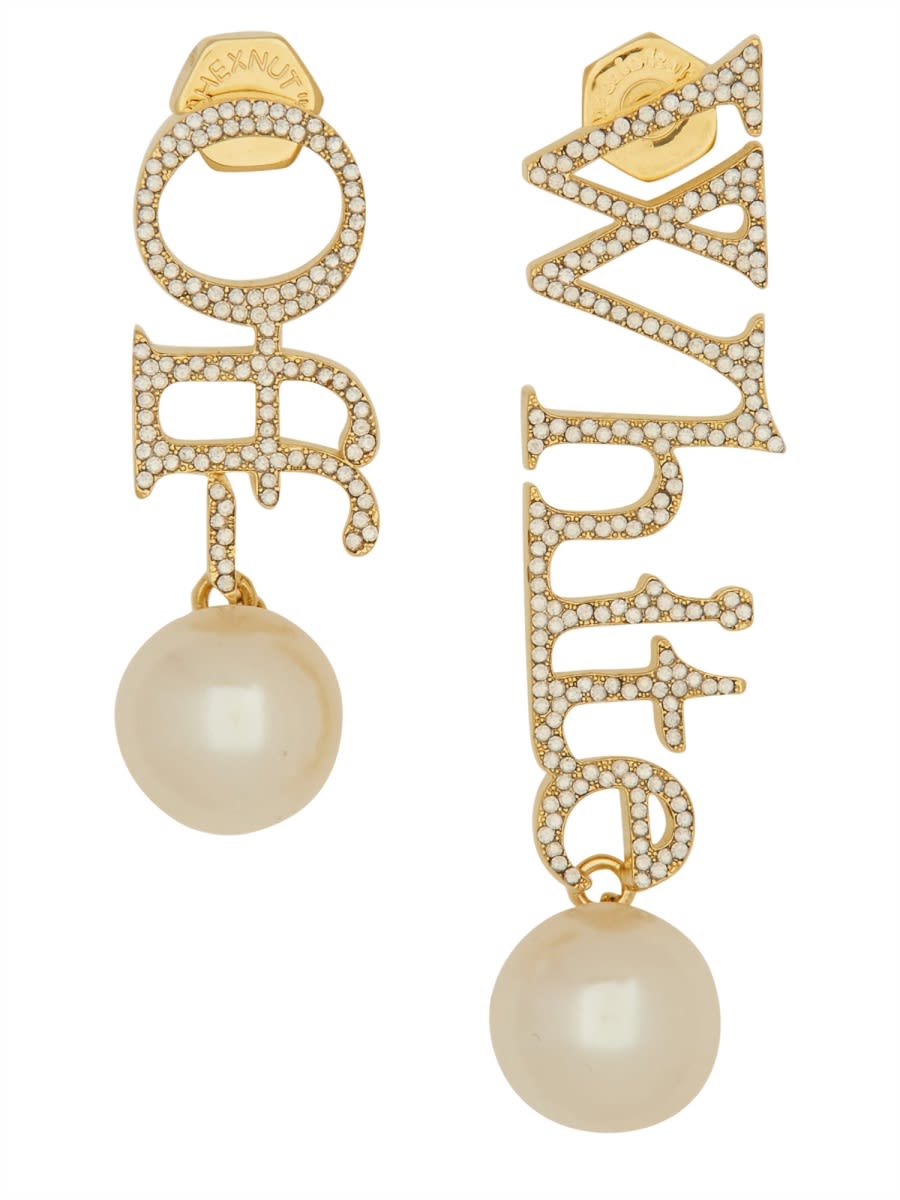 Shop Off-white Logo Earrings In Gold