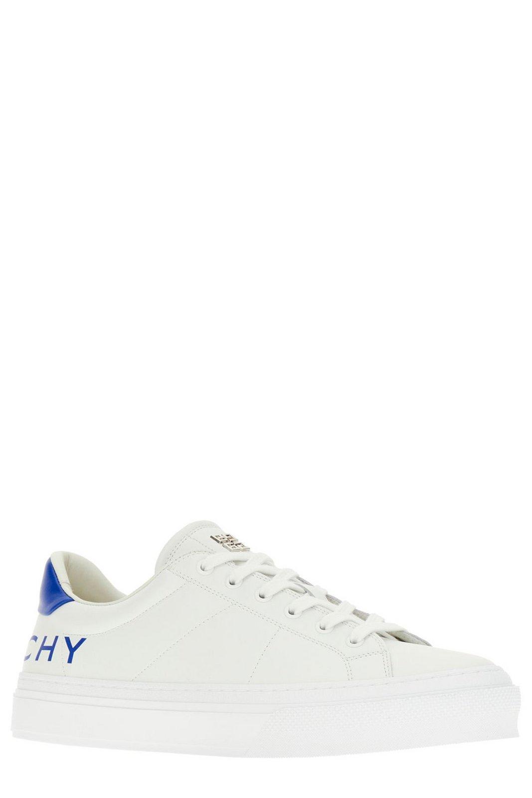 Shop Givenchy Logo Printed Low-top Sneakers In White