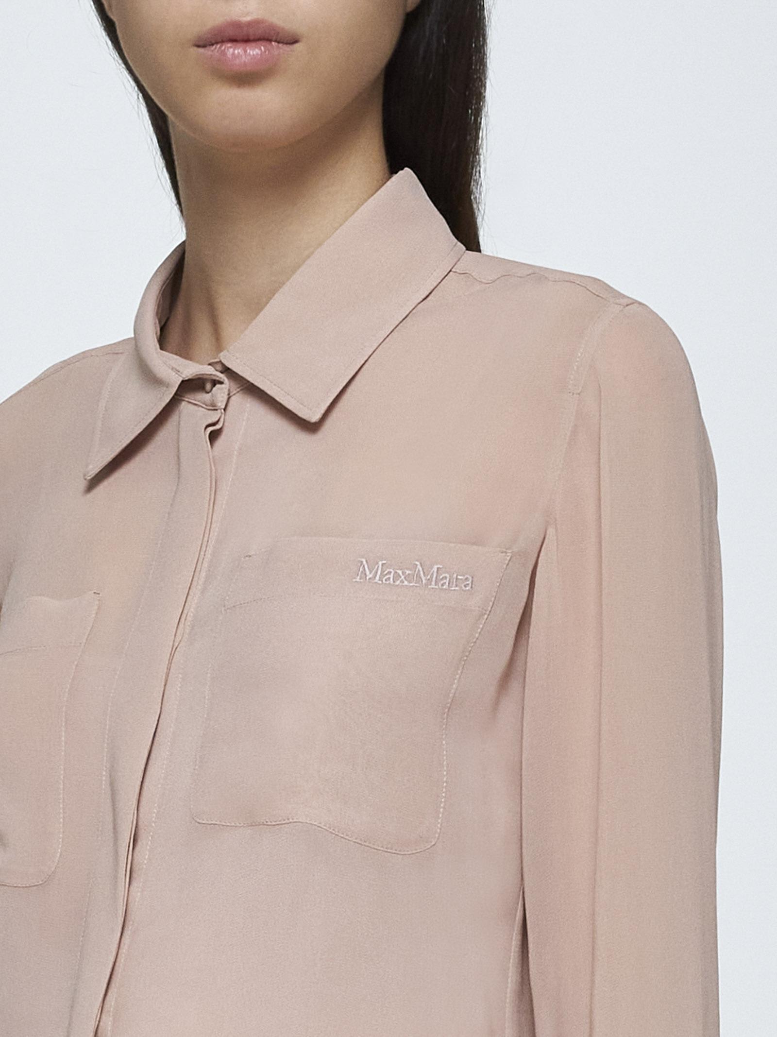 Shop Max Mara Ercole Silk Shirt In Powder