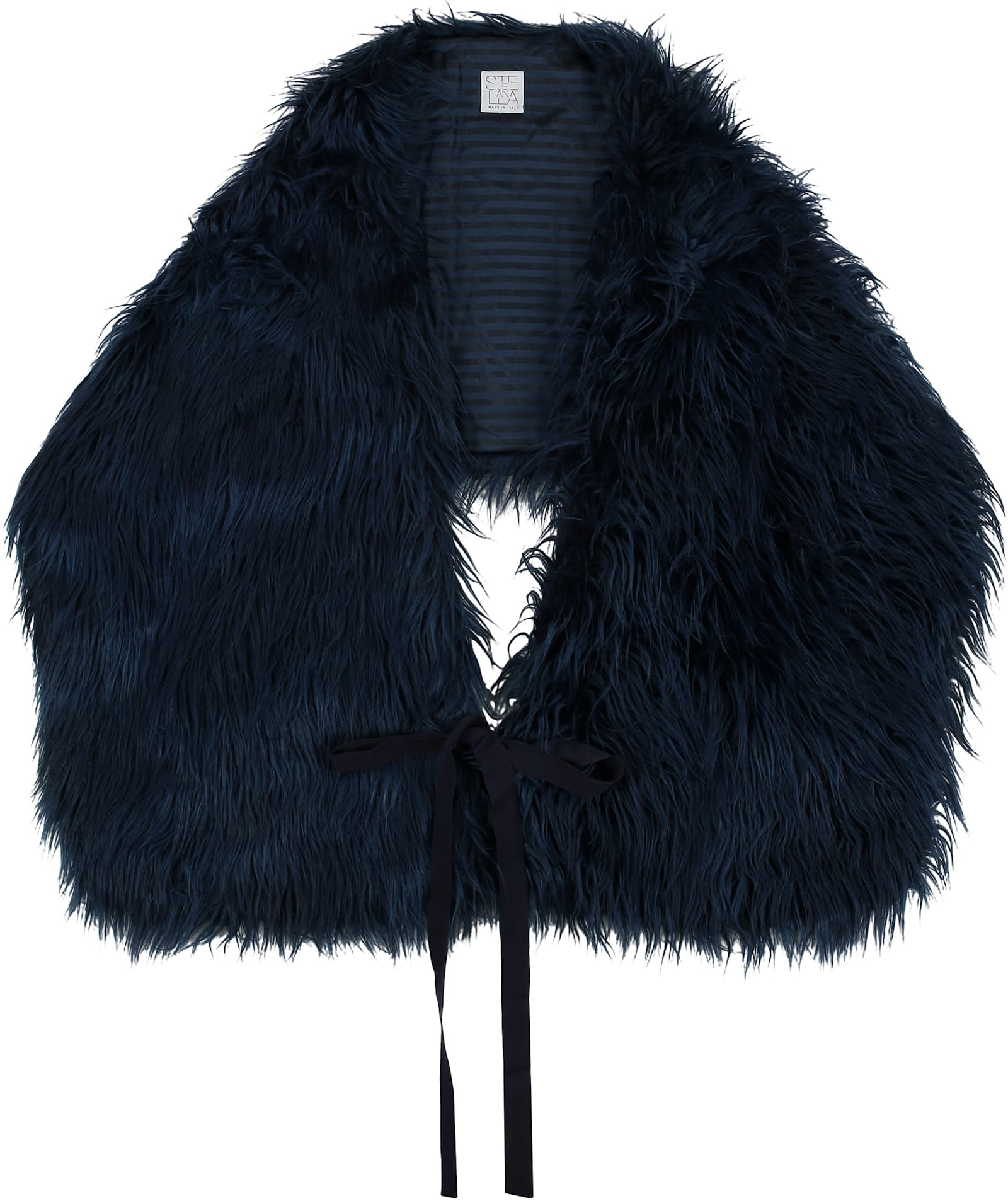 Stella Jean Faux Fur Scarf In Blue
