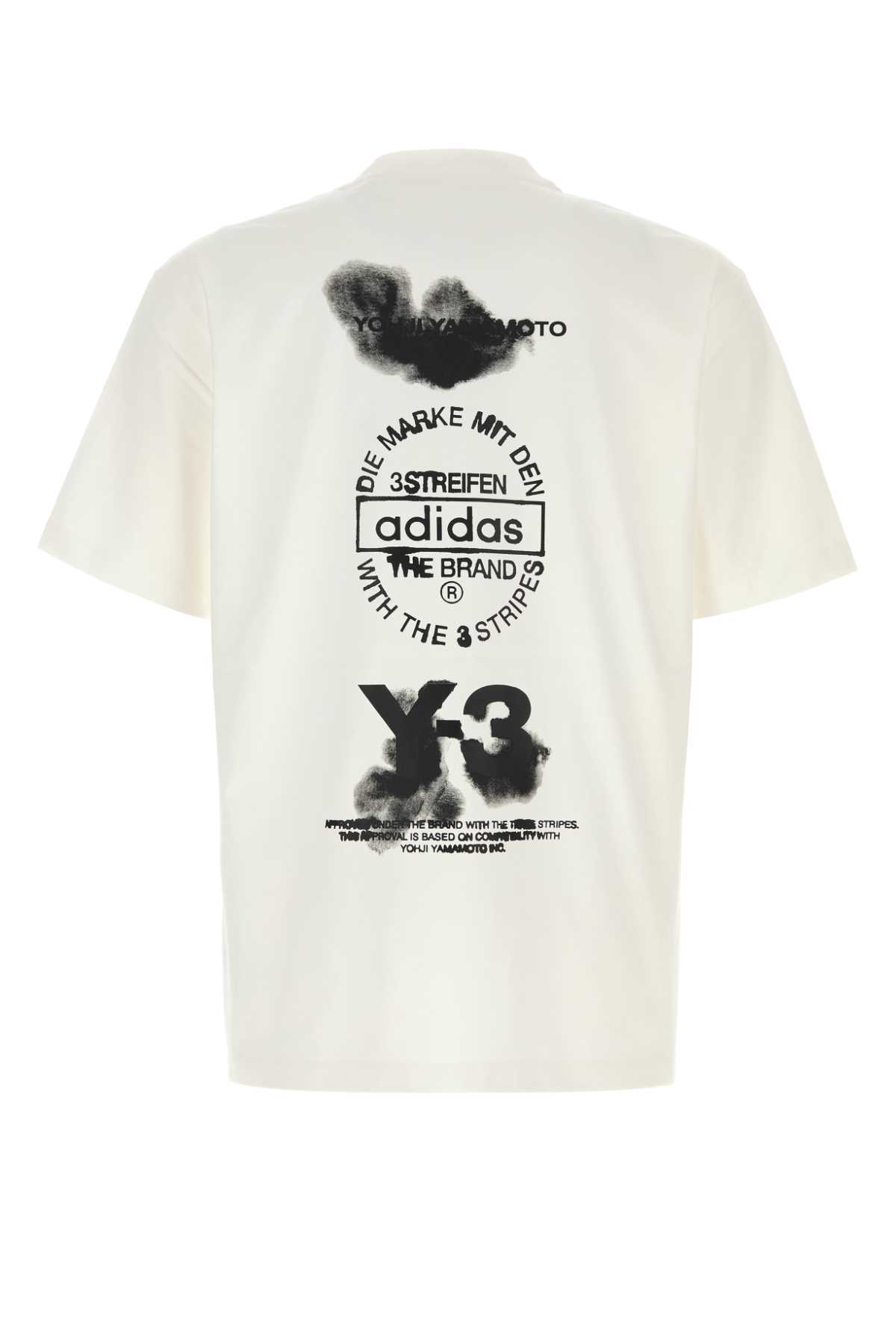Y-3 Crewneck Graphic Print Oversize Short Sleeve T-shirt In White