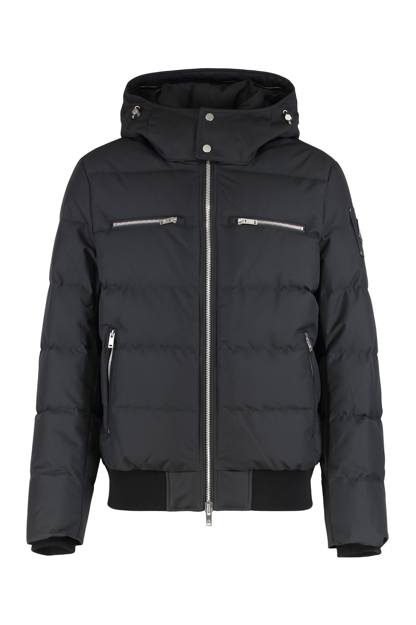 Moose Knuckles Cloud Bomber Jacket With Lambskin Finishes In Black