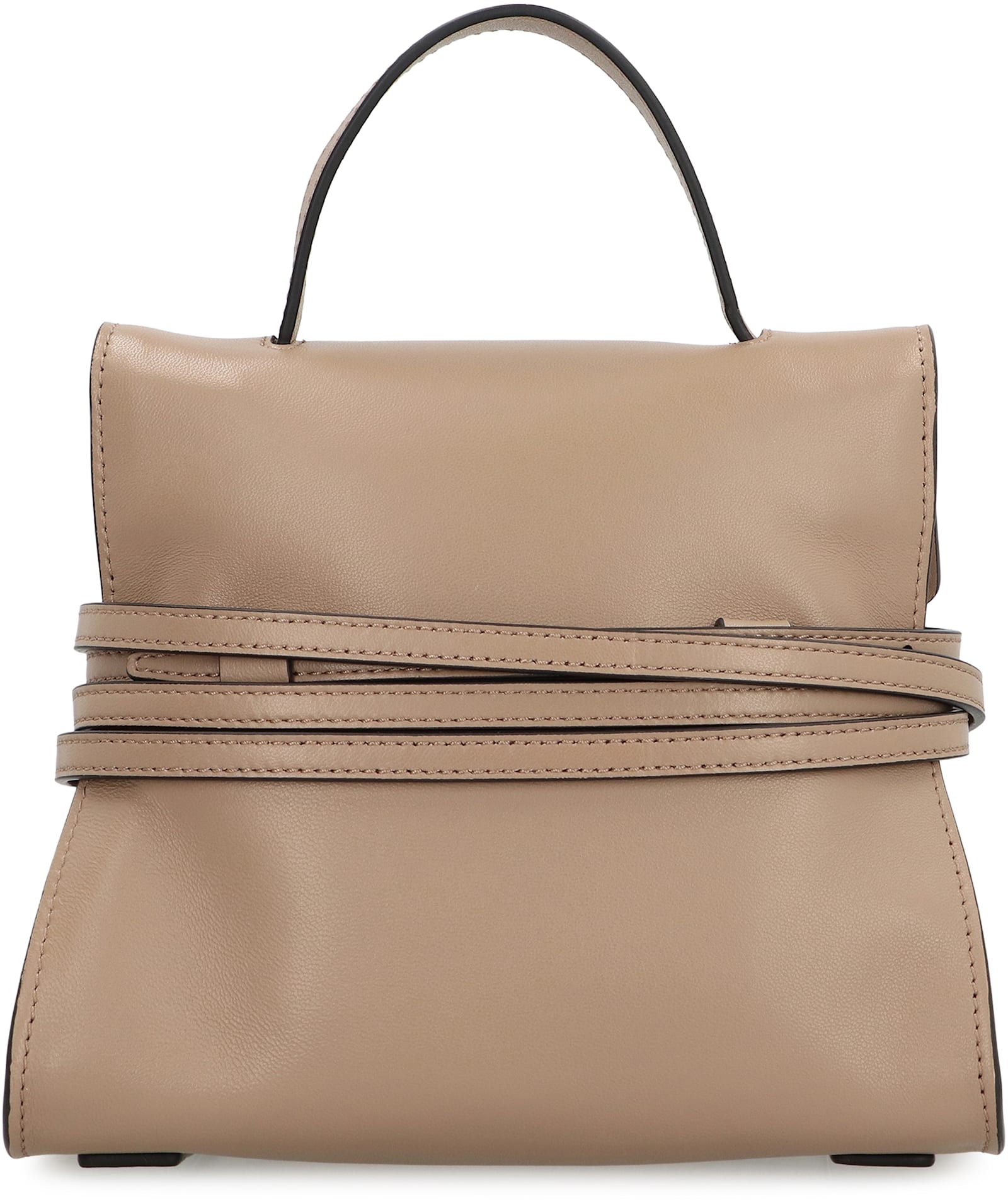 Moschino Tie Me Small Leather Handbag In Nude