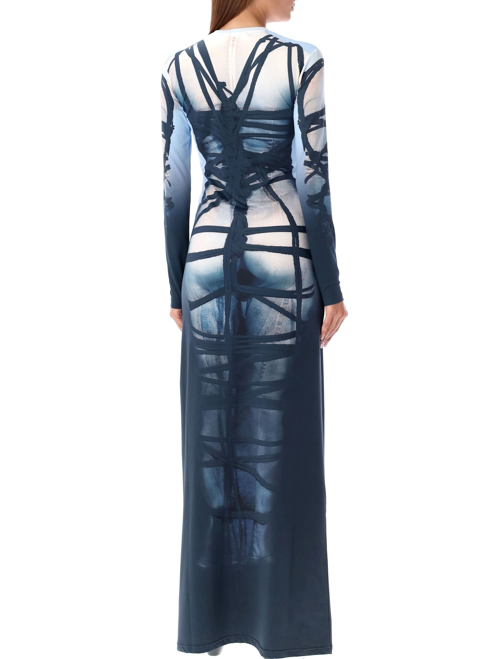 Y/PROJECT BONDAGE PRINT LONG DRESS 