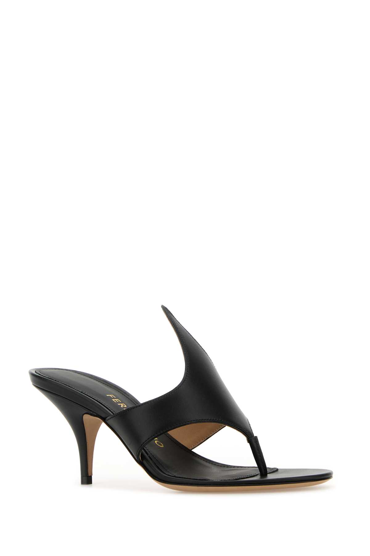 Ferragamo Sabot Infradito Lyrai In Pelle Nera Donna In Nerbisner