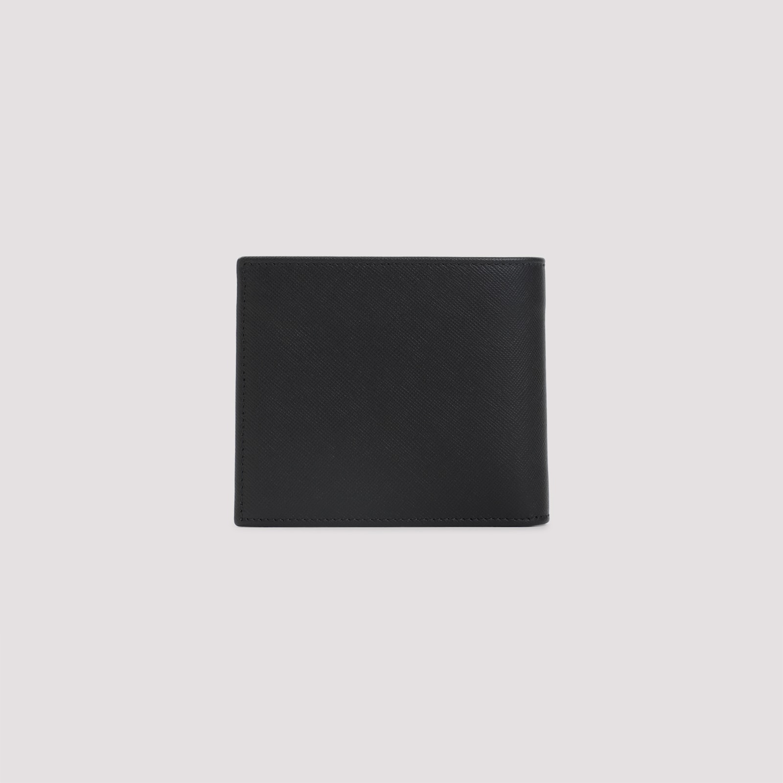 Kiton Saffiano Leather Bi-fold Wallet In Black