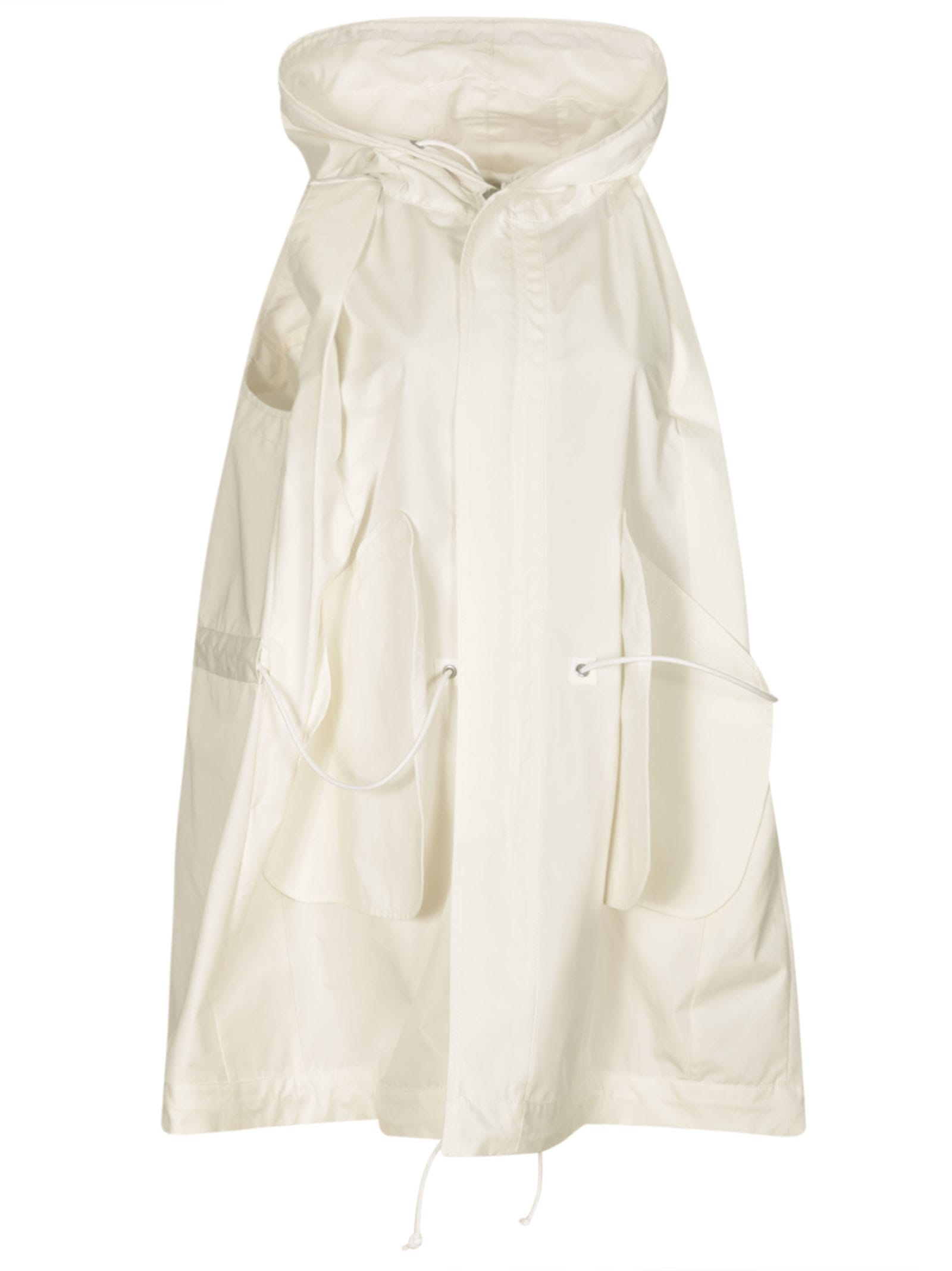 Sacai Hooded Cape In White