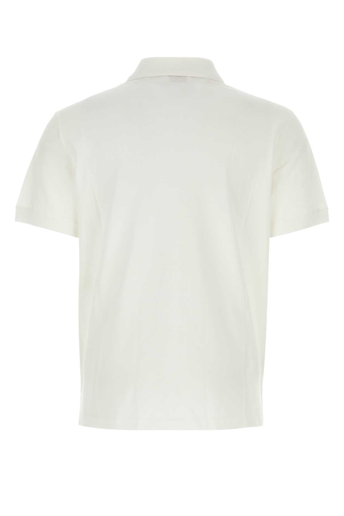Shop Alexander Mcqueen Ivory Piquet Polo Shirt In Whitewhiteblack