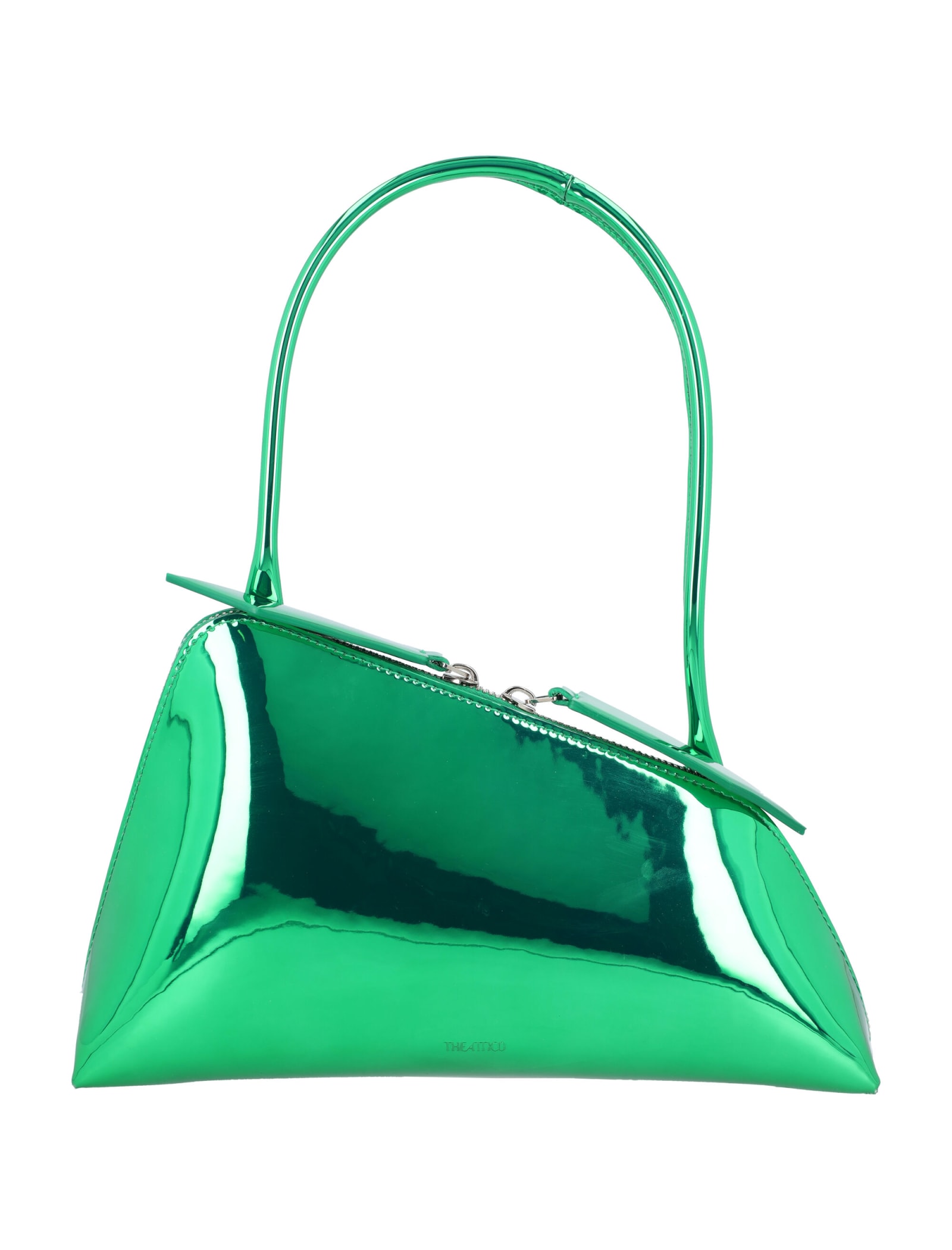 Attico Sunrise Shoulder Bag In Emerald Green