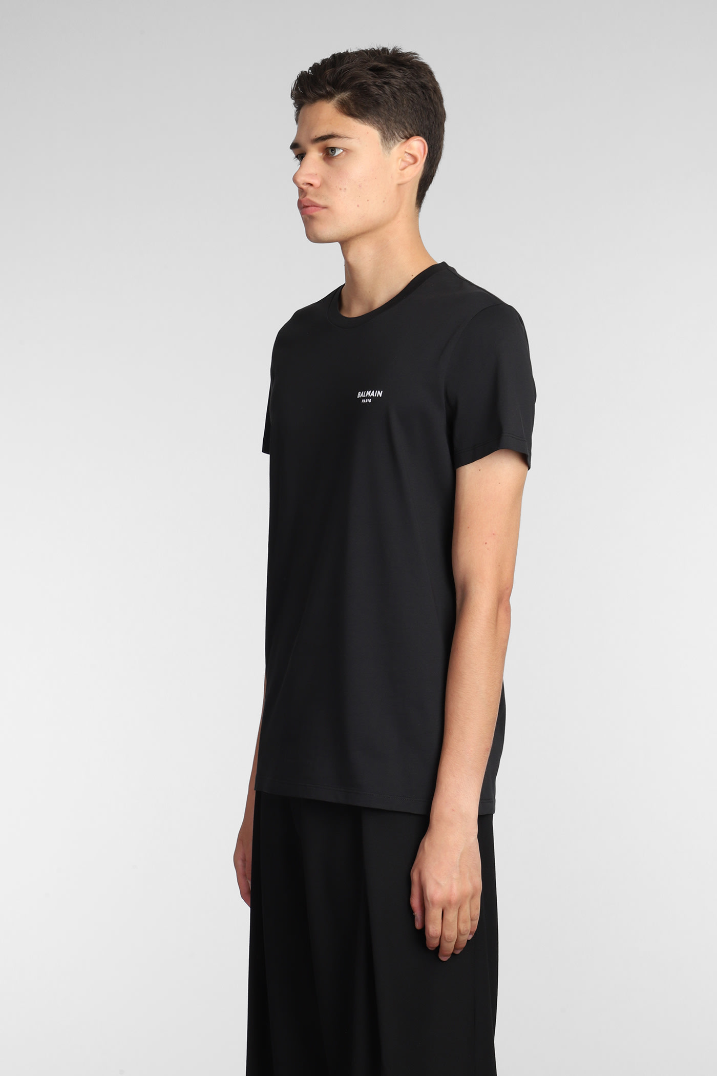 Shop Balmain T-shirt In Black Cotton