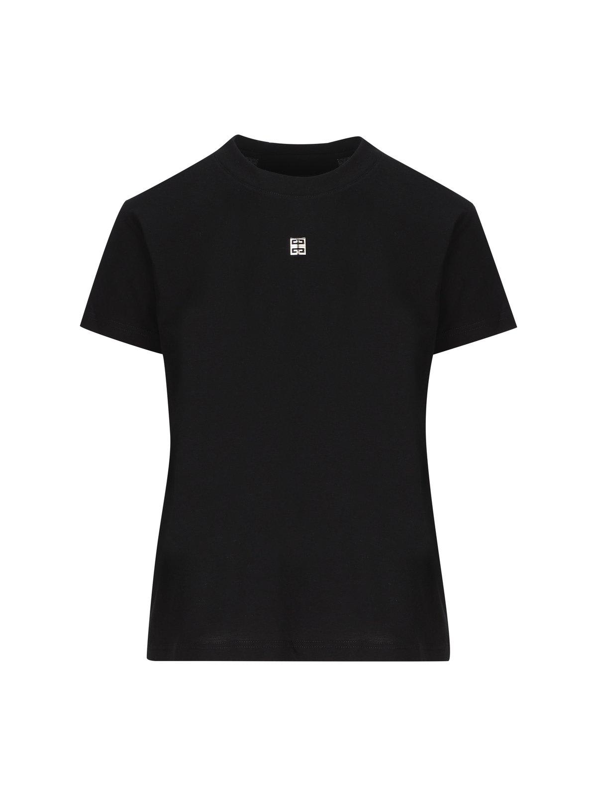 Shop Givenchy 4g Plaque Crewneck T-shirt In Black