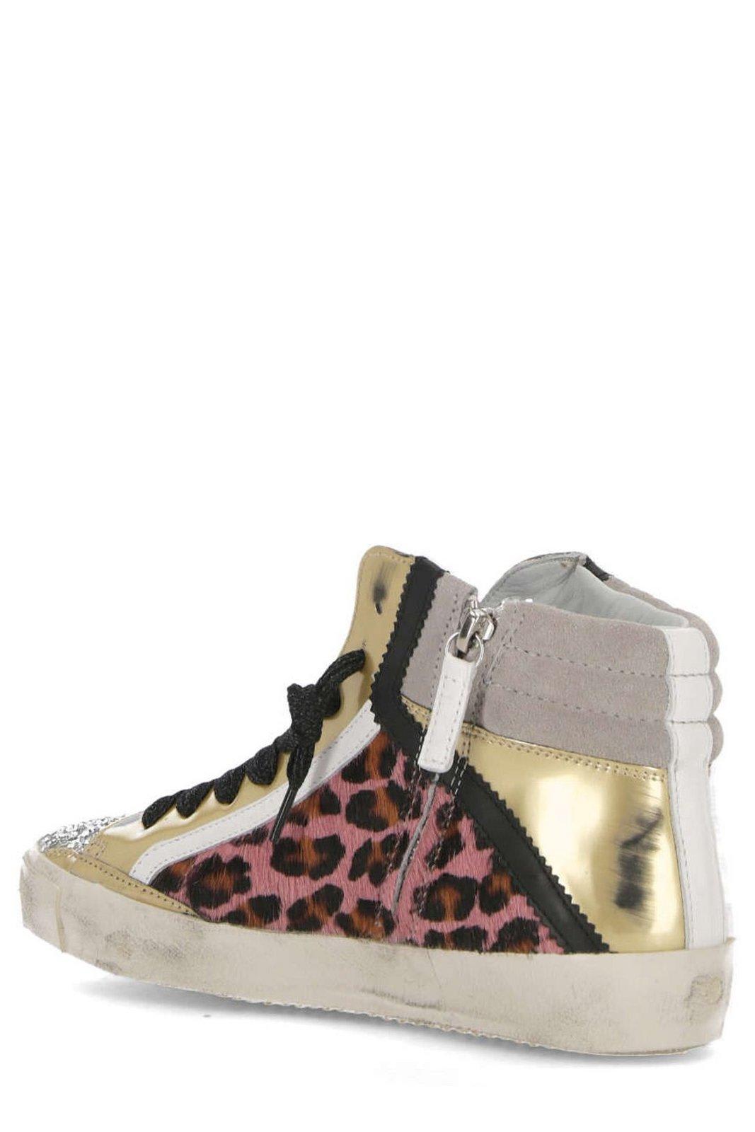 Shop Philippe Model Prsx Glittered High-top Sneakers In Multicolour