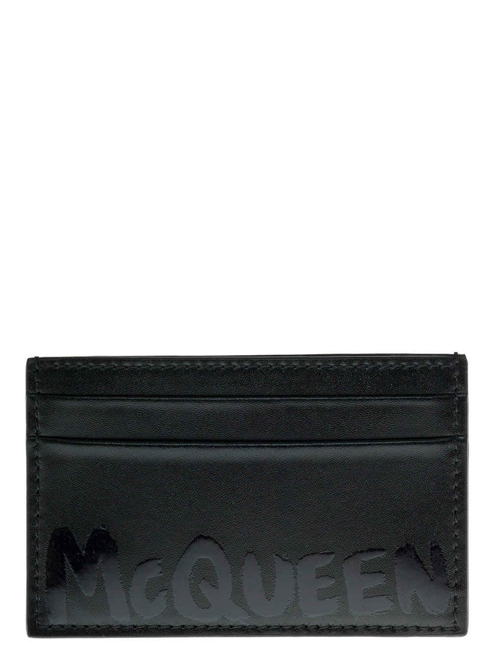 Alexander McQueen Black Leather Card Holder With Logo