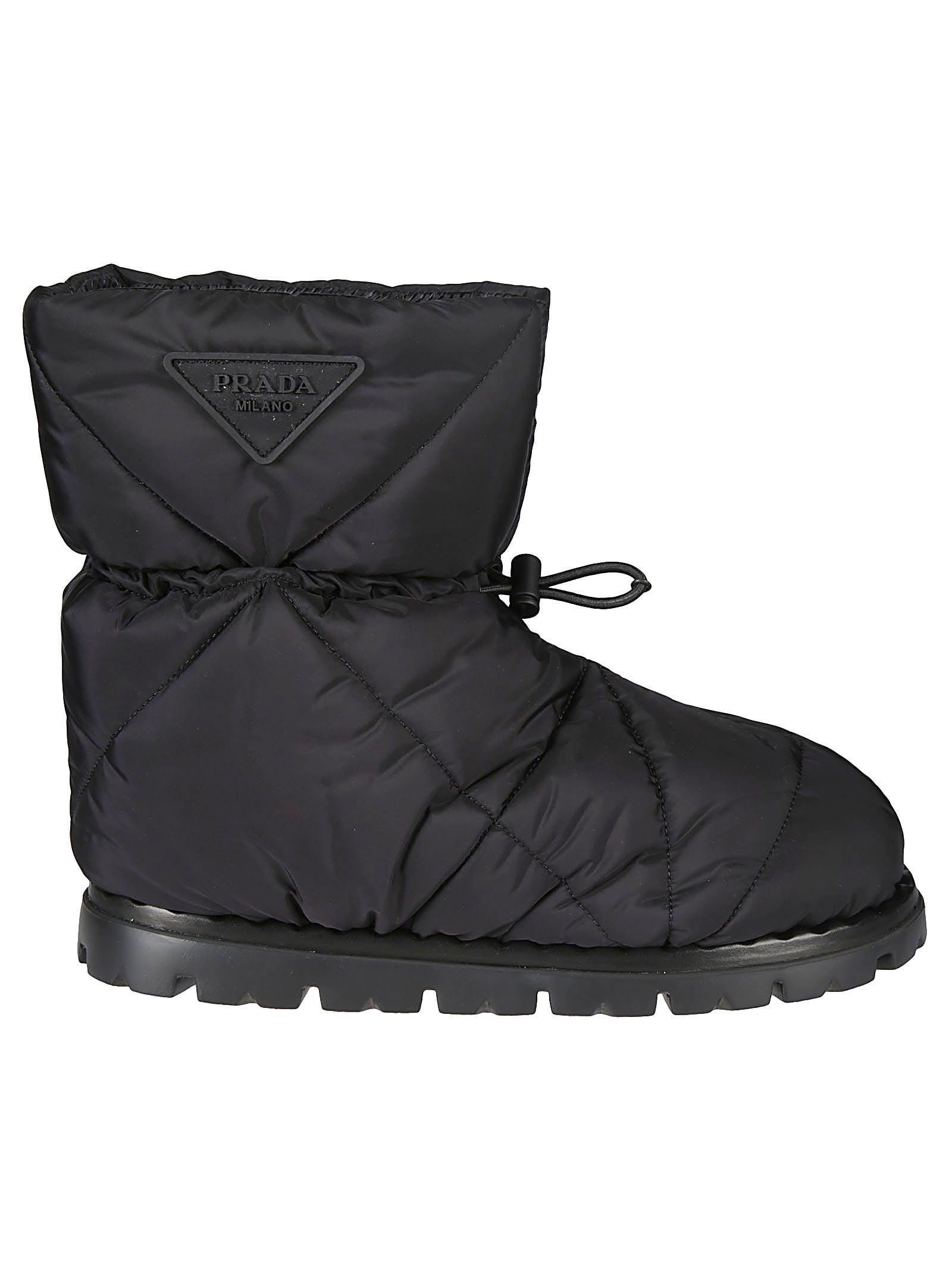 Buy Prada Drawstring Quilted Ankle Boots online, shop Prada shoes with free shipping