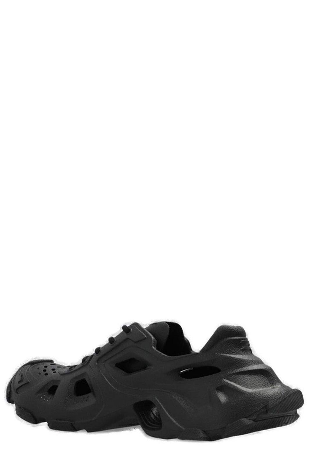 Shop Balenciaga Hd Laced Cut-out Sneakers In Black