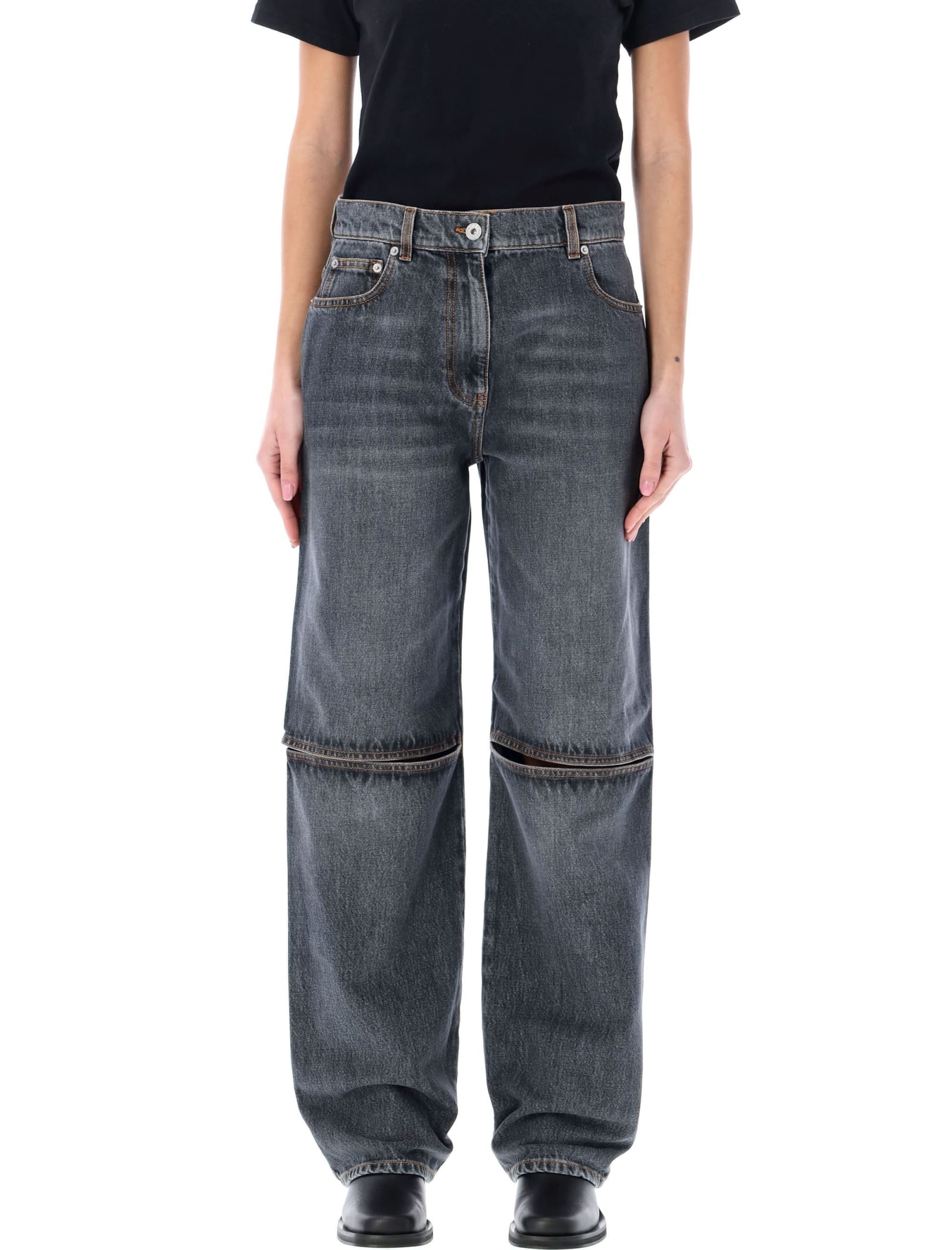 Shop Jw Anderson Bootcut Jeans In Grey