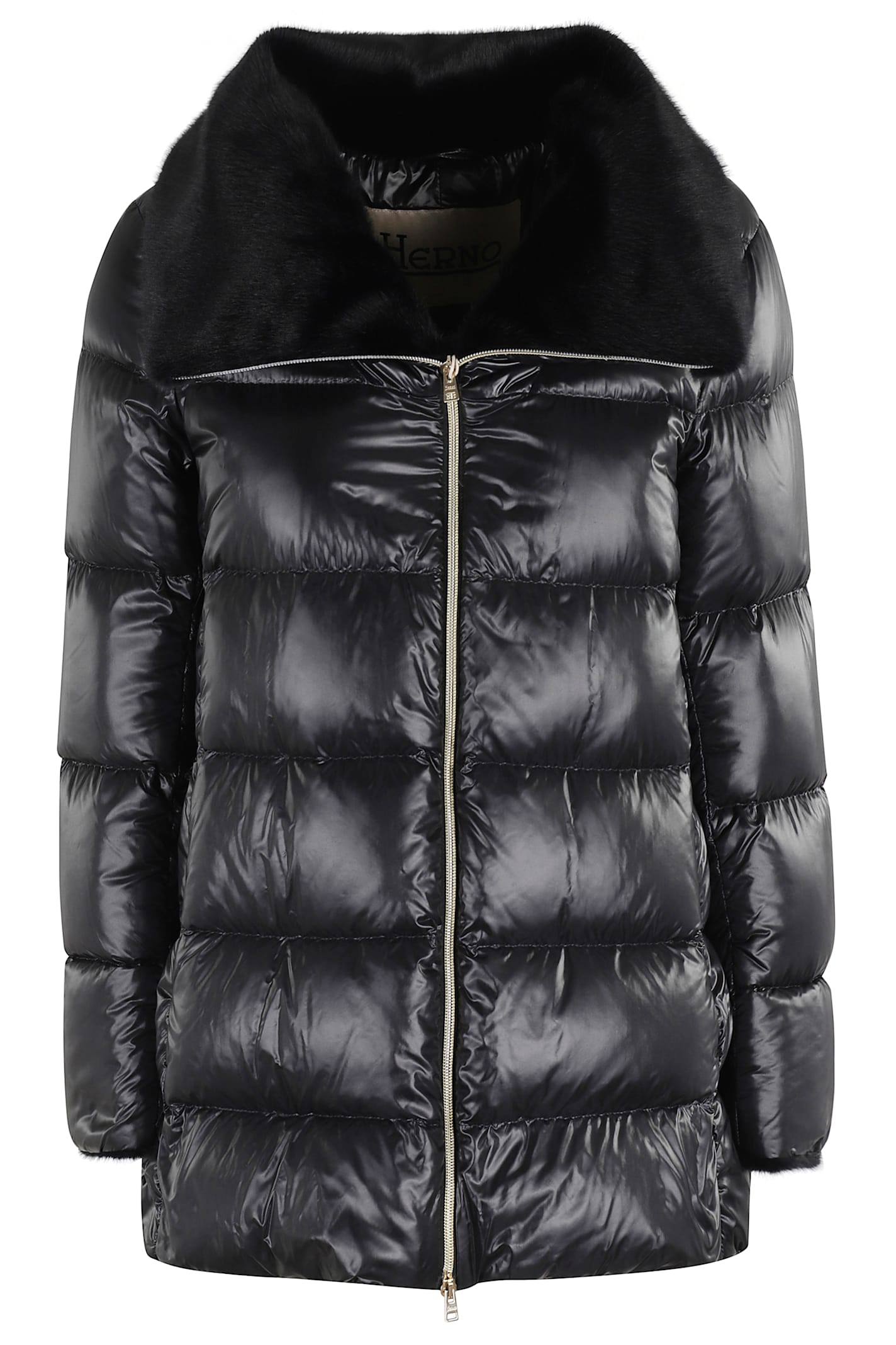 Herno Nylon Ultralighe E Faux Down Jacket In Black