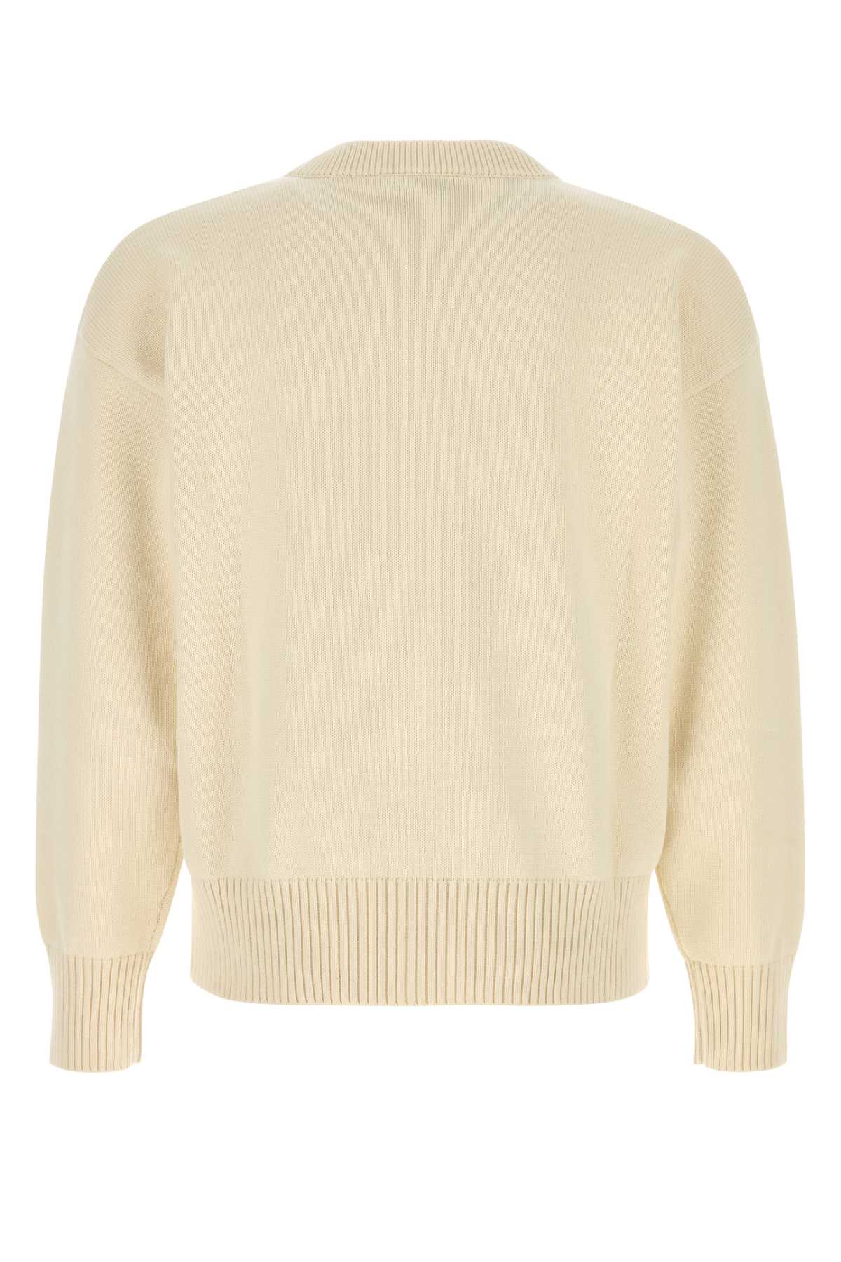 AMI ALEXANDRE MATTIUSSI CREAM COTTON BLEND SWEATER