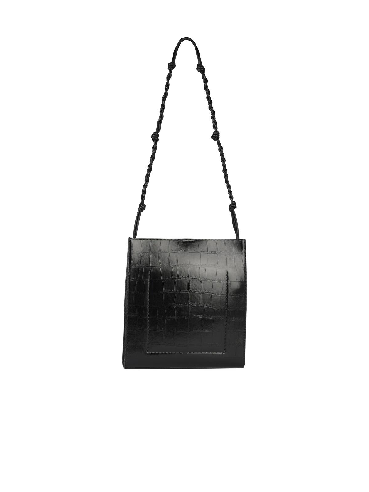 Shop Jil Sander Medium Tangle Black Leather Crossbody Bag